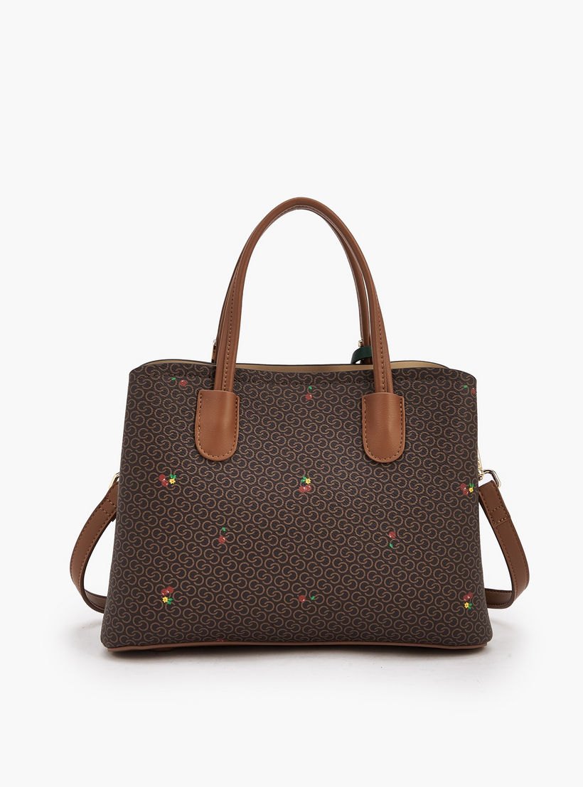 Celeste Monogram Cherry Print Tote Bag with Double Handles-women-bagsandwallets-handbags-image-6