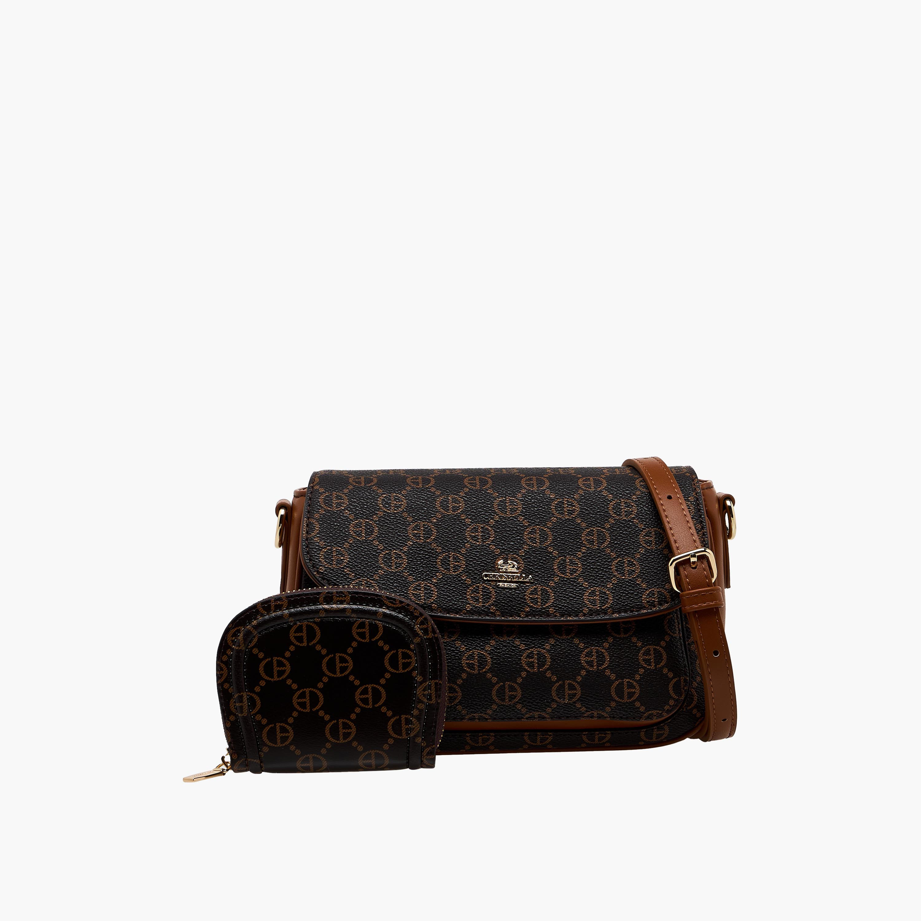 Chrisbella Monogram Print Crossbody Bag with Wallet-women-bagsandwallets-handbags-image-1