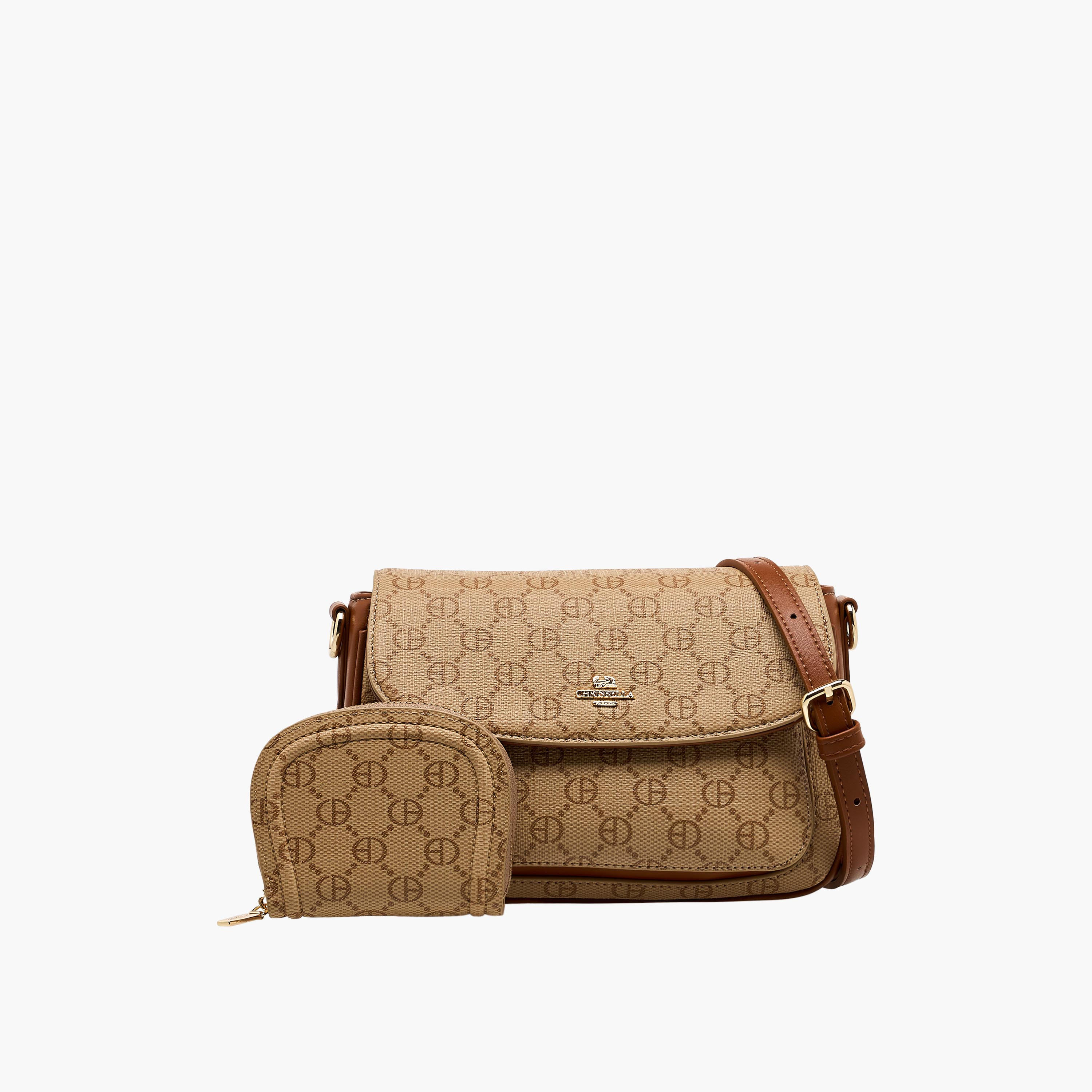 Chrisbella Monogram Print Crossbody Bag with Wallet-women-bagsandwallets-handbags-image-1