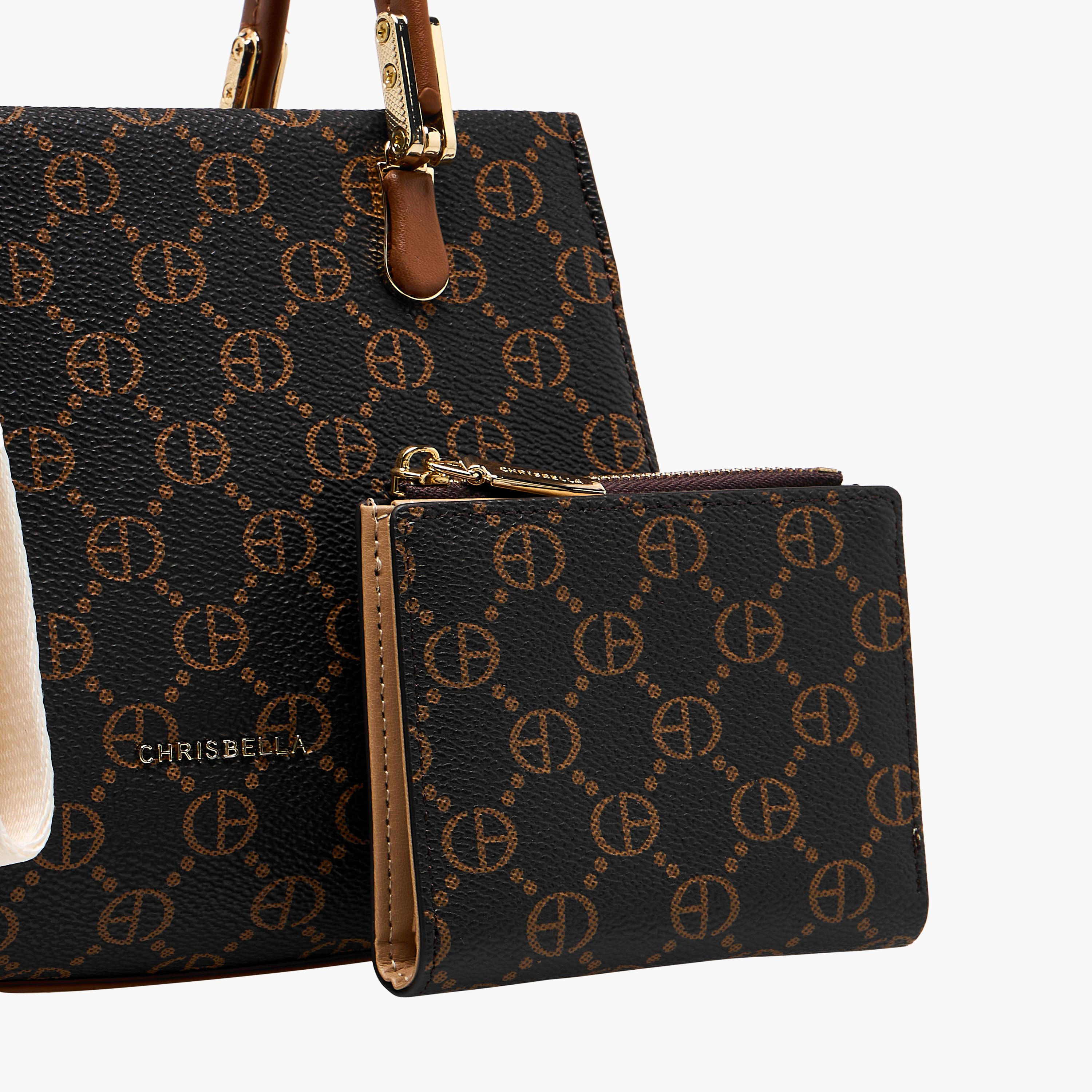 شنطة ساتشيل بطبعات مع محفظة من كريسبيلا-women-bagsandwallets-handbags-image-7
