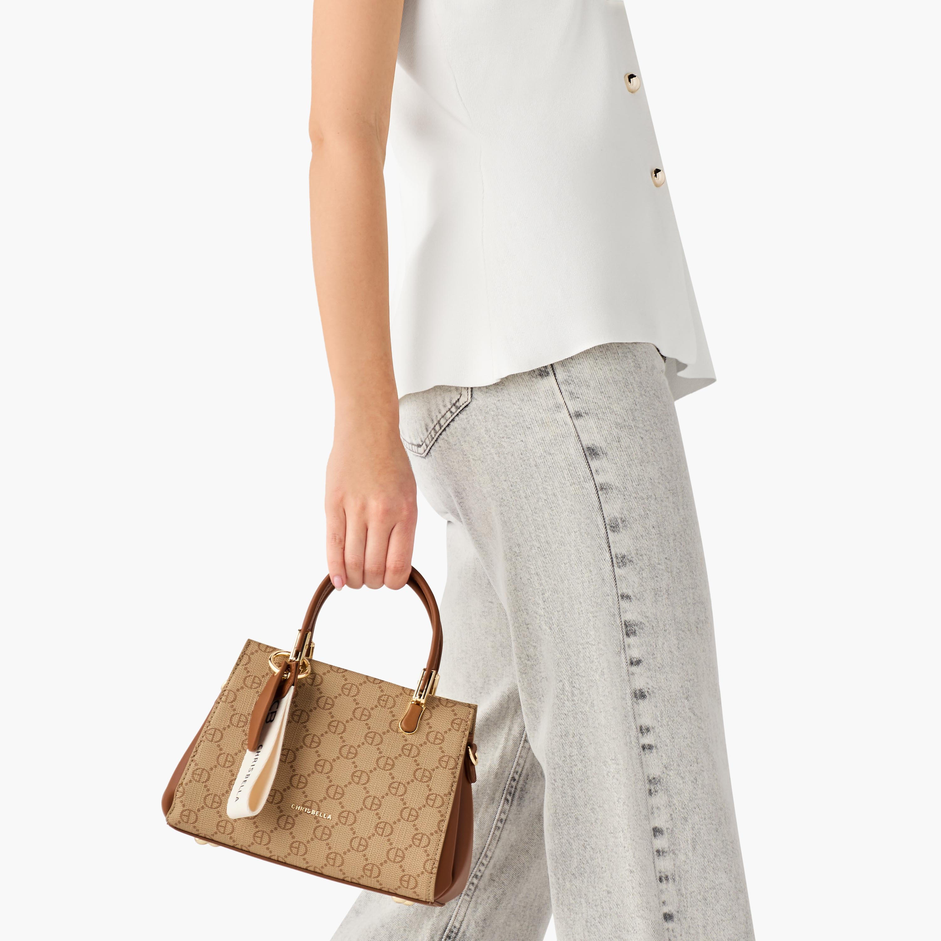 Chrisbella Monogram Print Satchel Bag with Wallet-women-bagsandwallets-handbags-image-2