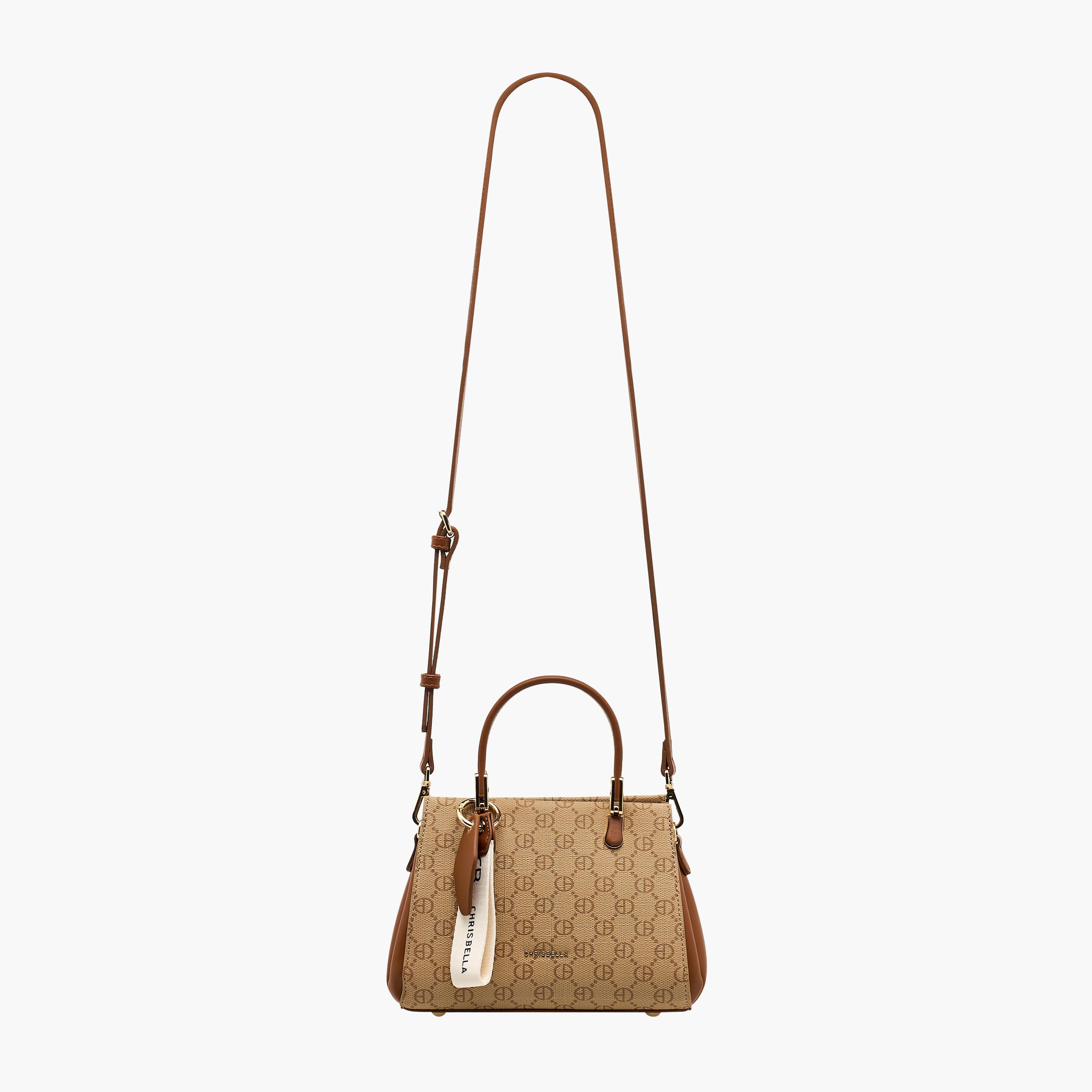 Chrisbella Monogram Print Satchel Bag with Wallet-women-bagsandwallets-handbags-image-3