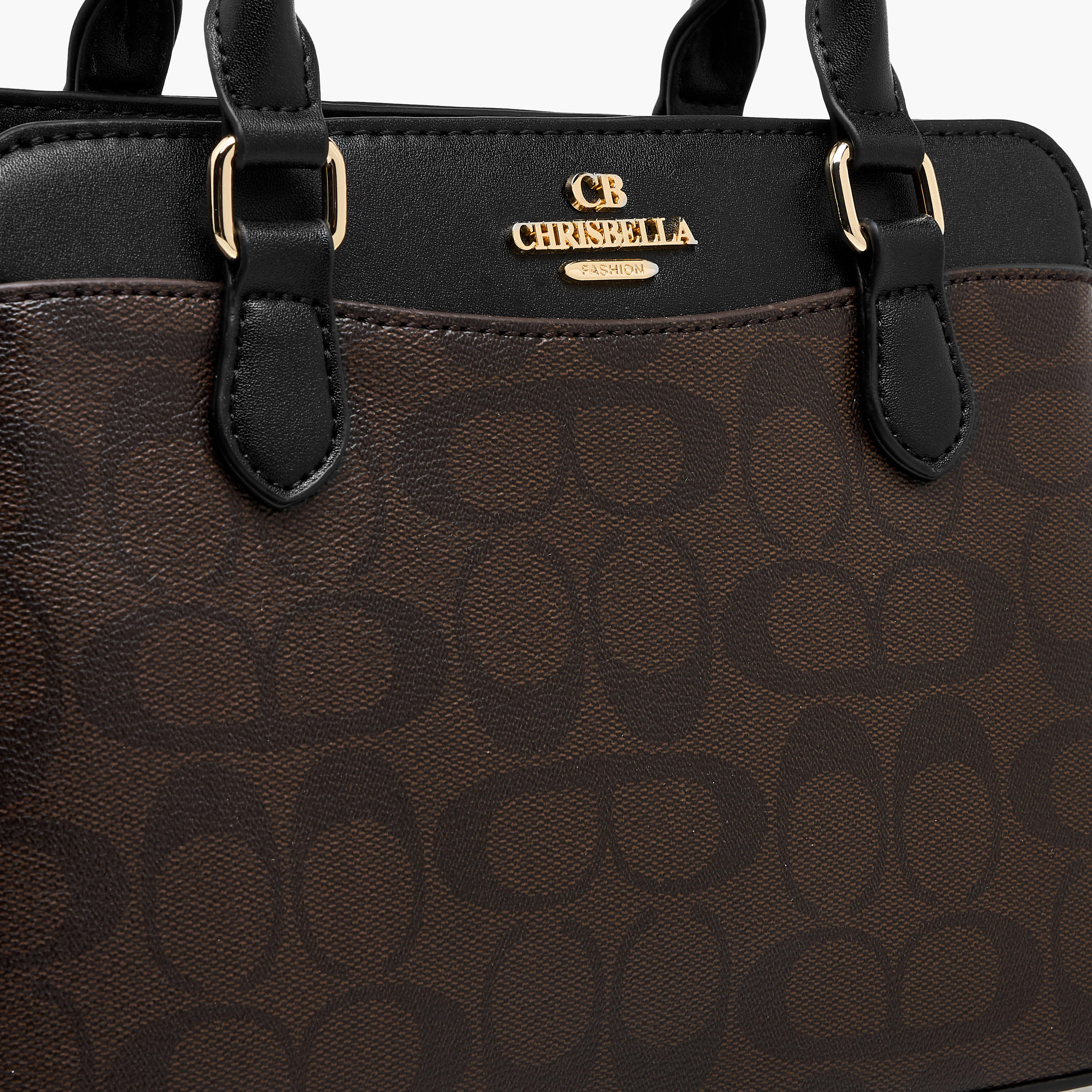 Chrisbella Textured Satchel Bag with Wallet-women-bagsandwallets-handbags-image-6