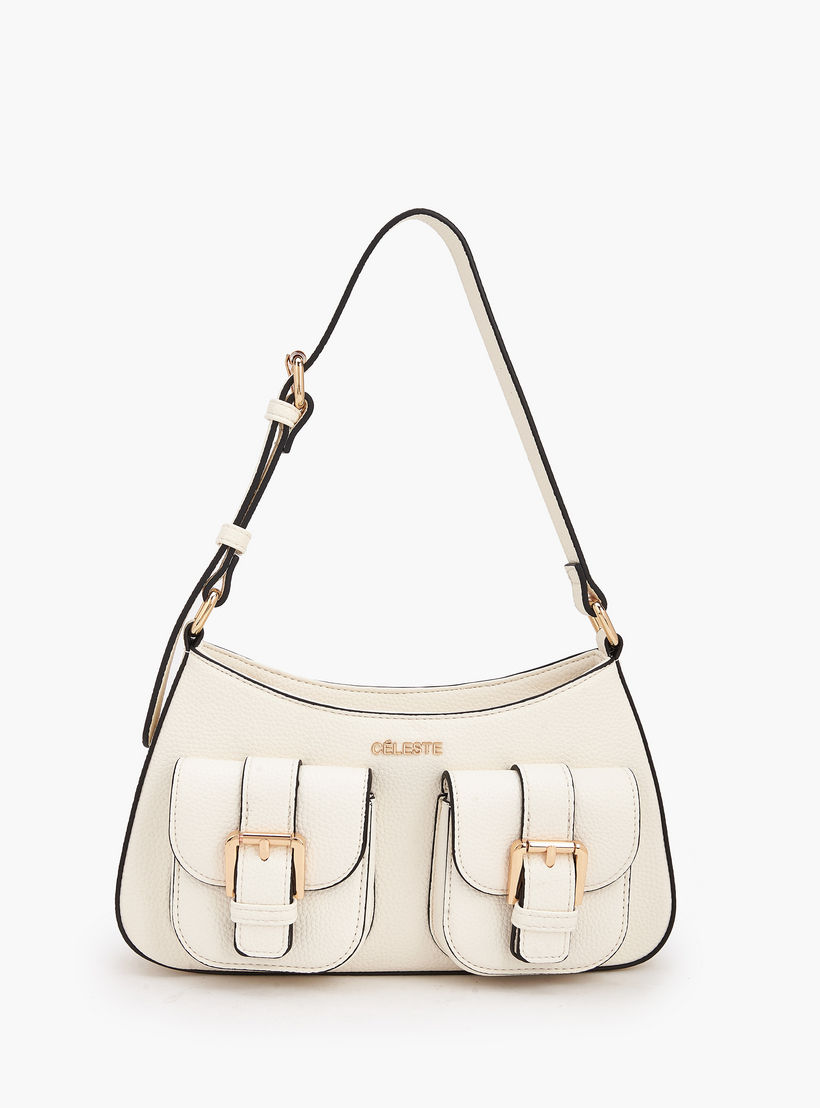 Celeste Textured Shoulder Bag with Zip Closure-women-bagsandwallets-handbags-image-1
