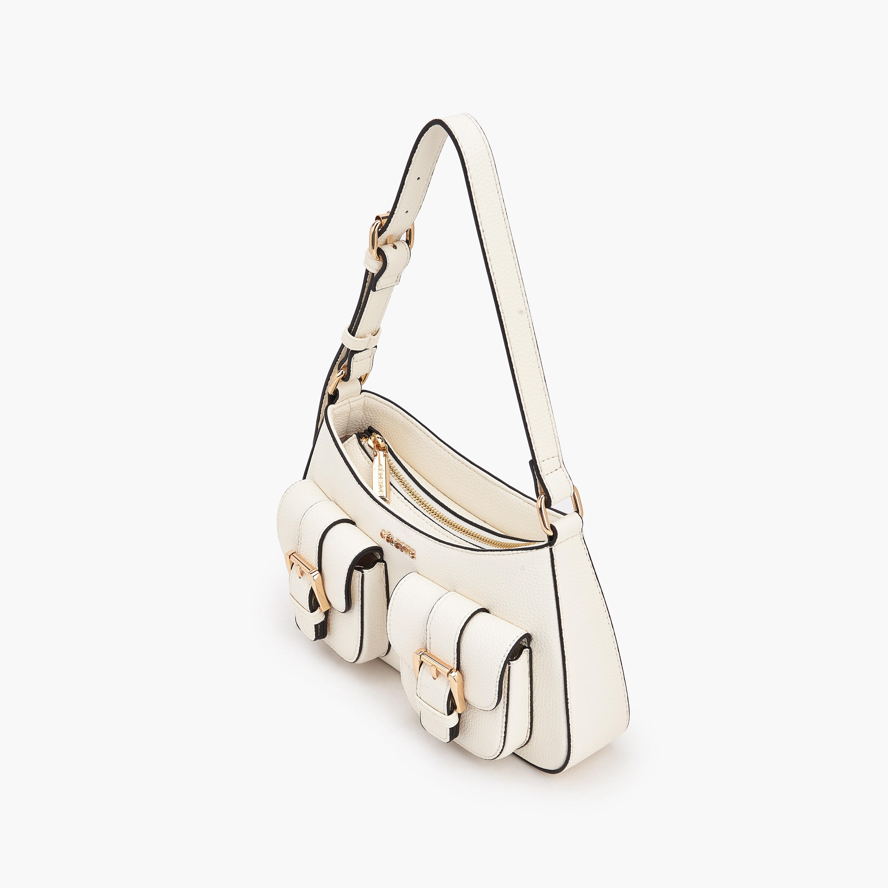Celeste Textured Shoulder Bag with Zip Closure-women-bagsandwallets-handbags-image-6