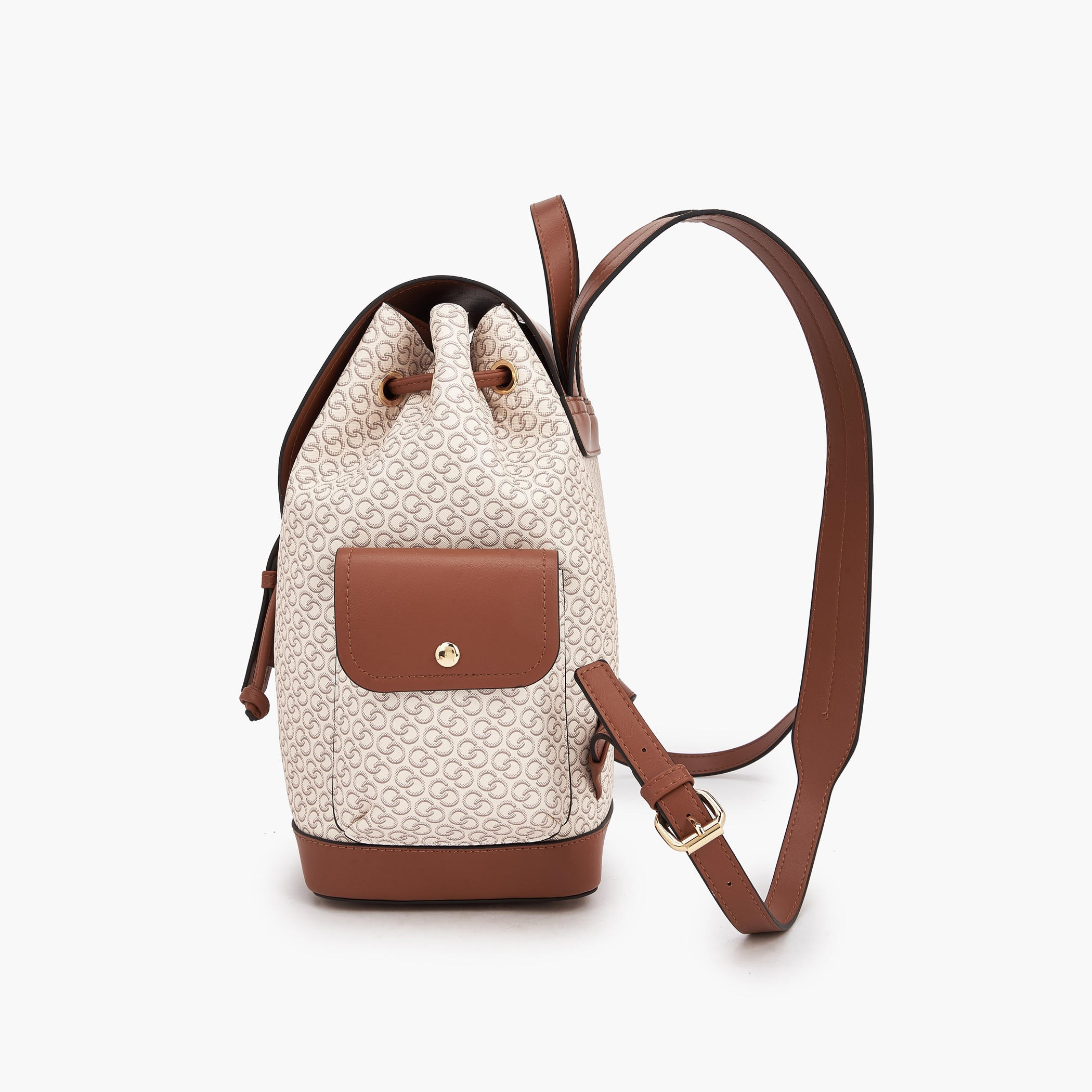 Celeste Monogram Print Backpack with Drawstring Closure-women-bagsandwallets-backpacks-image-3