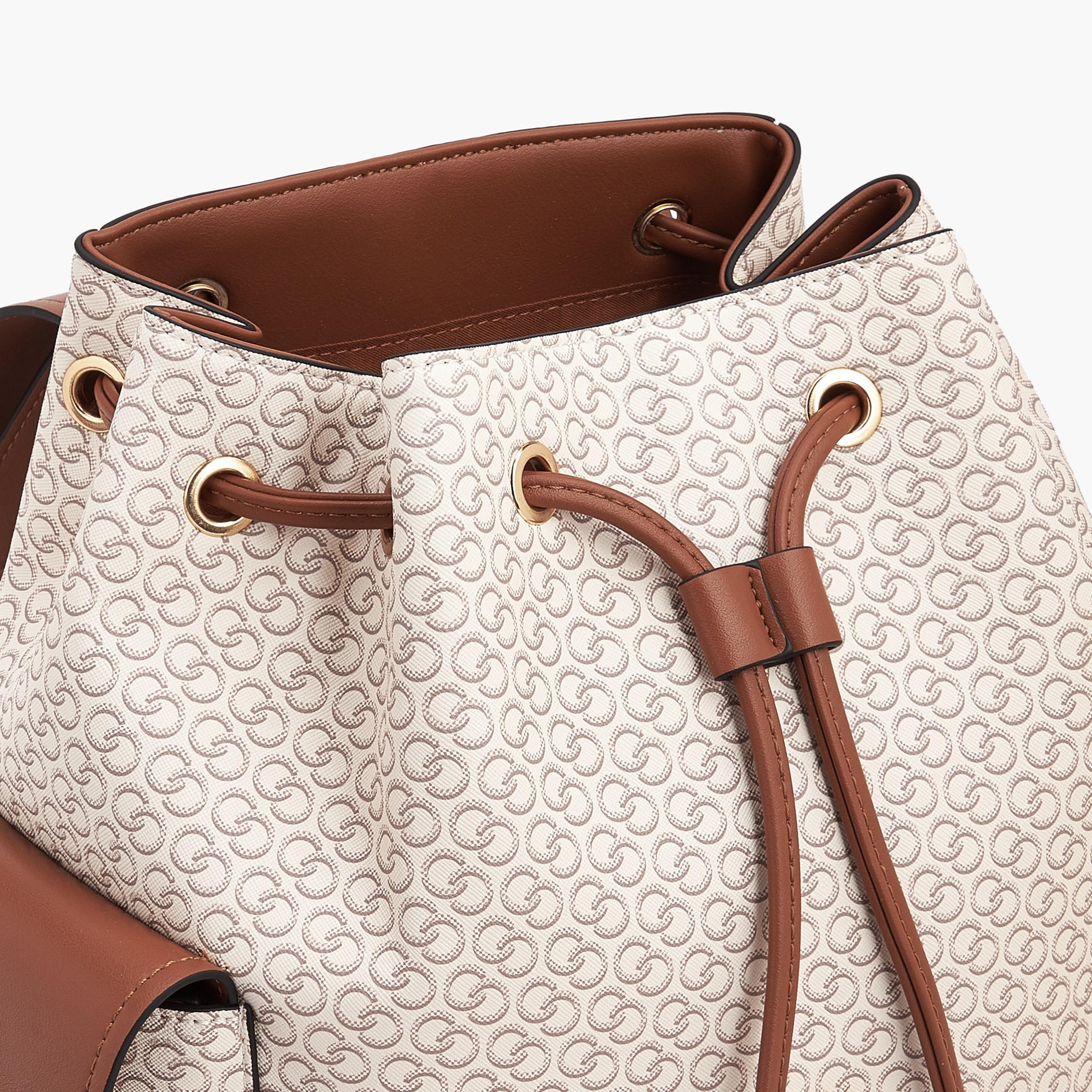 Celeste Monogram Print Backpack with Drawstring Closure-women-bagsandwallets-backpacks-image-7