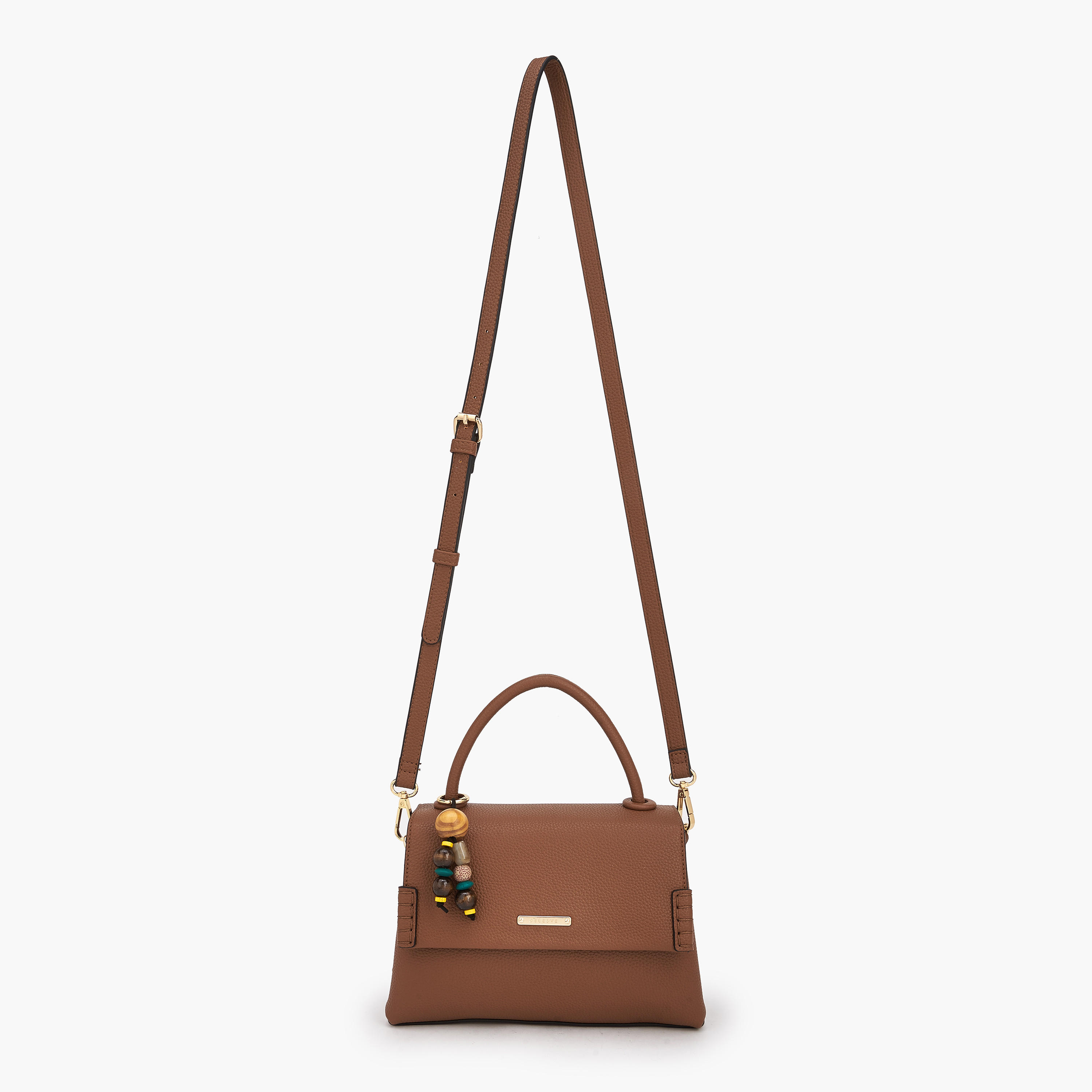Celeste Textured Satchel Bag with Bag Charm-women-bagsandwallets-handbags-image-2