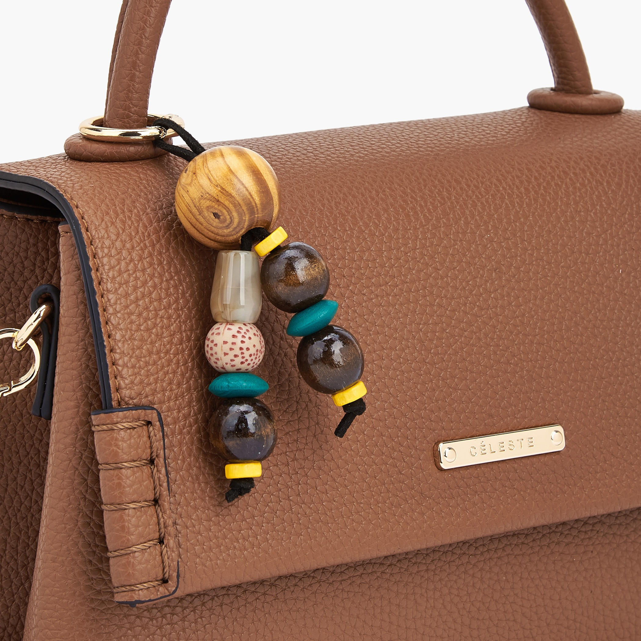 Celeste Textured Satchel Bag with Bag Charm-women-bagsandwallets-handbags-image-3