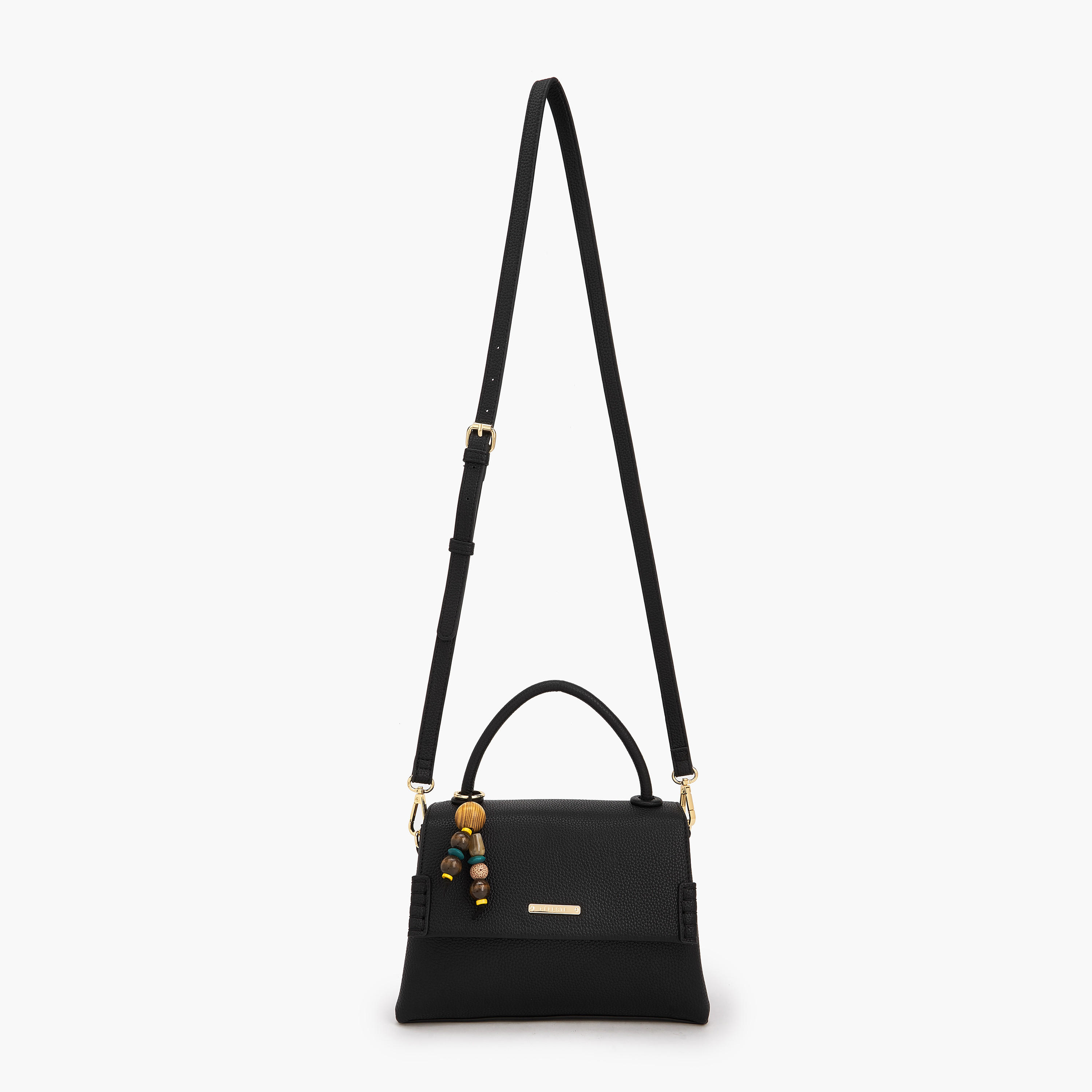 Celeste Textured Satchel Bag with Bag Charm-women-bagsandwallets-handbags-image-2