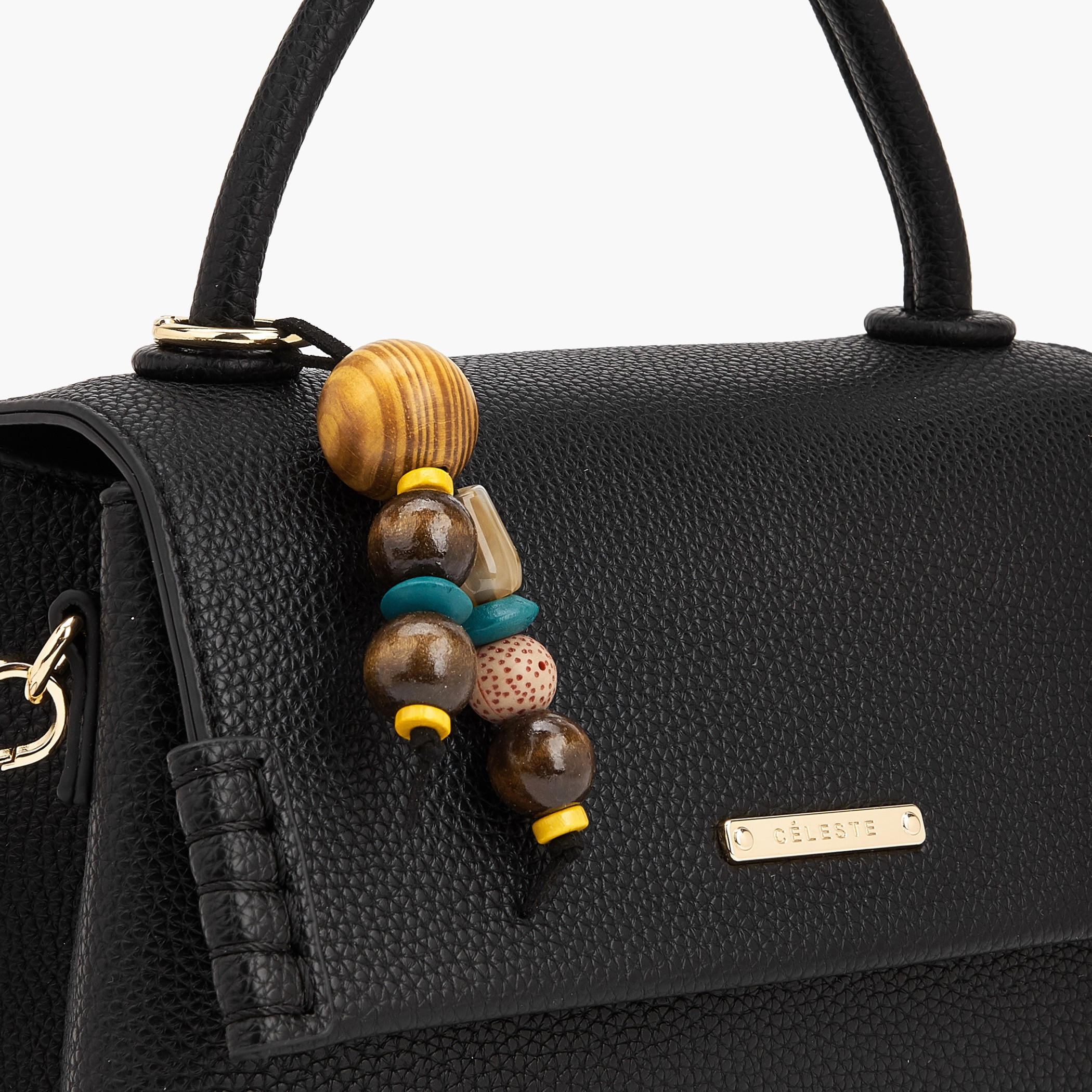 Celeste Textured Satchel Bag with Bag Charm-women-bagsandwallets-handbags-image-3