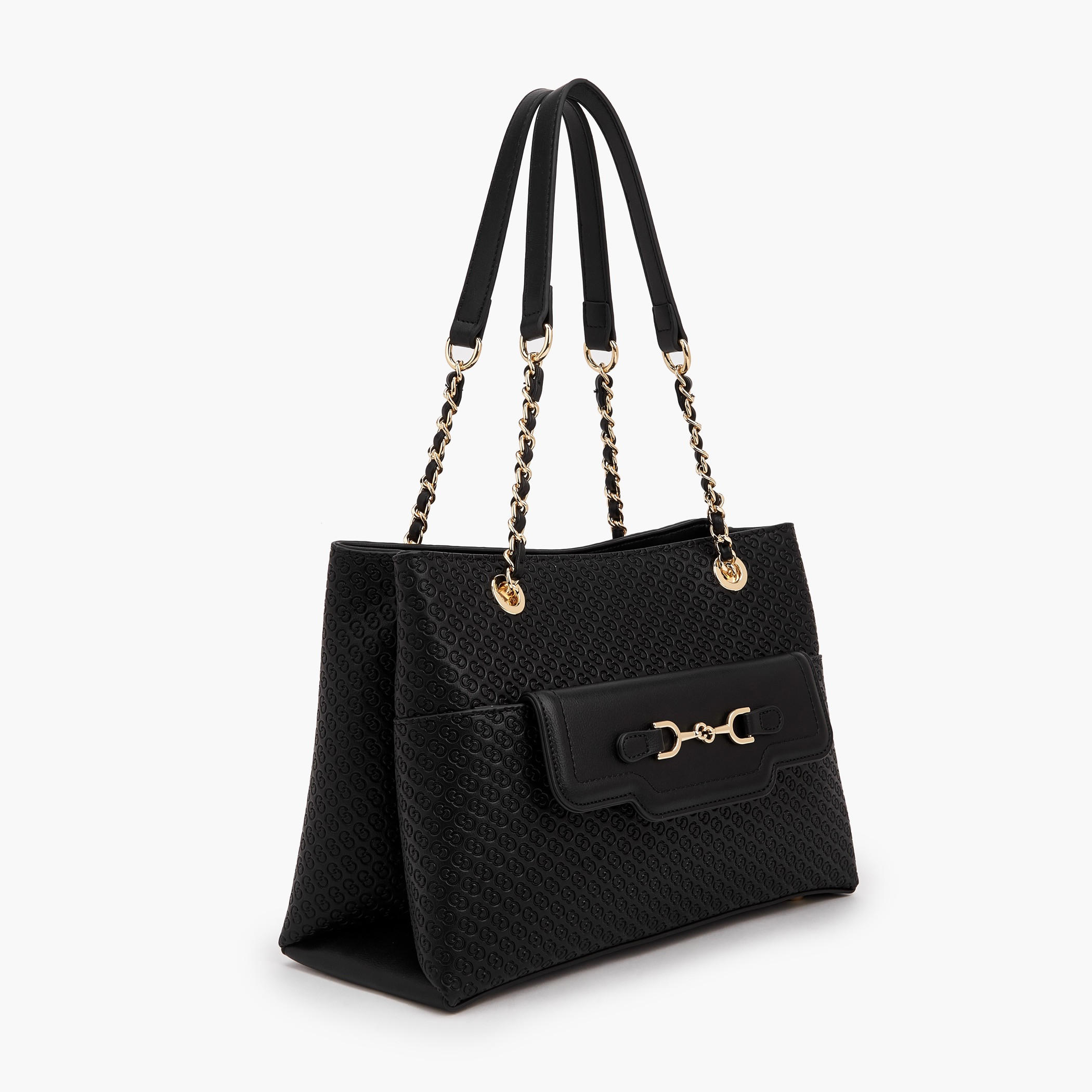 Celeste Monogram Embossed Tote Bag with Double Handles-women-bagsandwallets-handbags-image-2