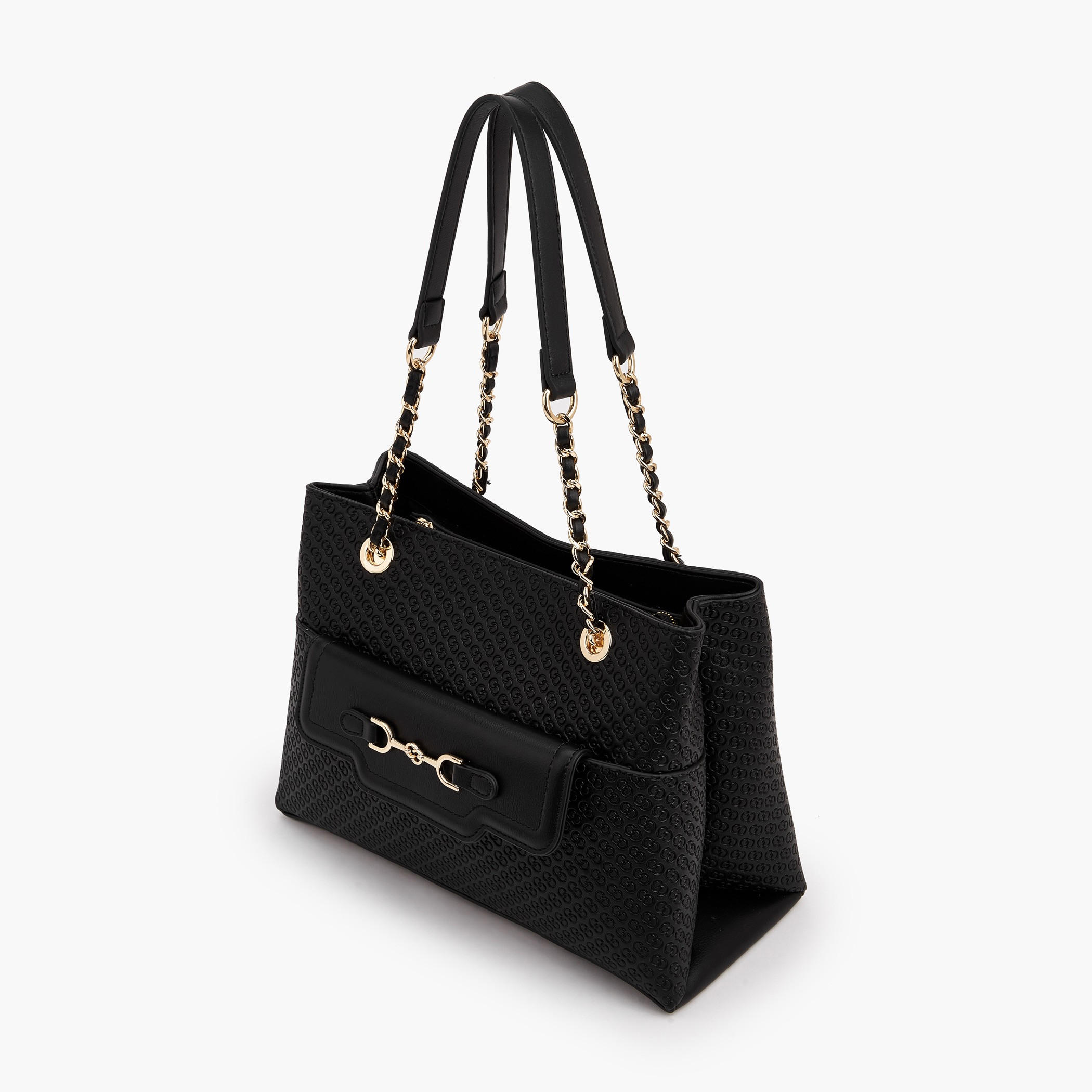 Celeste Monogram Embossed Tote Bag with Double Handles-women-bagsandwallets-handbags-image-5