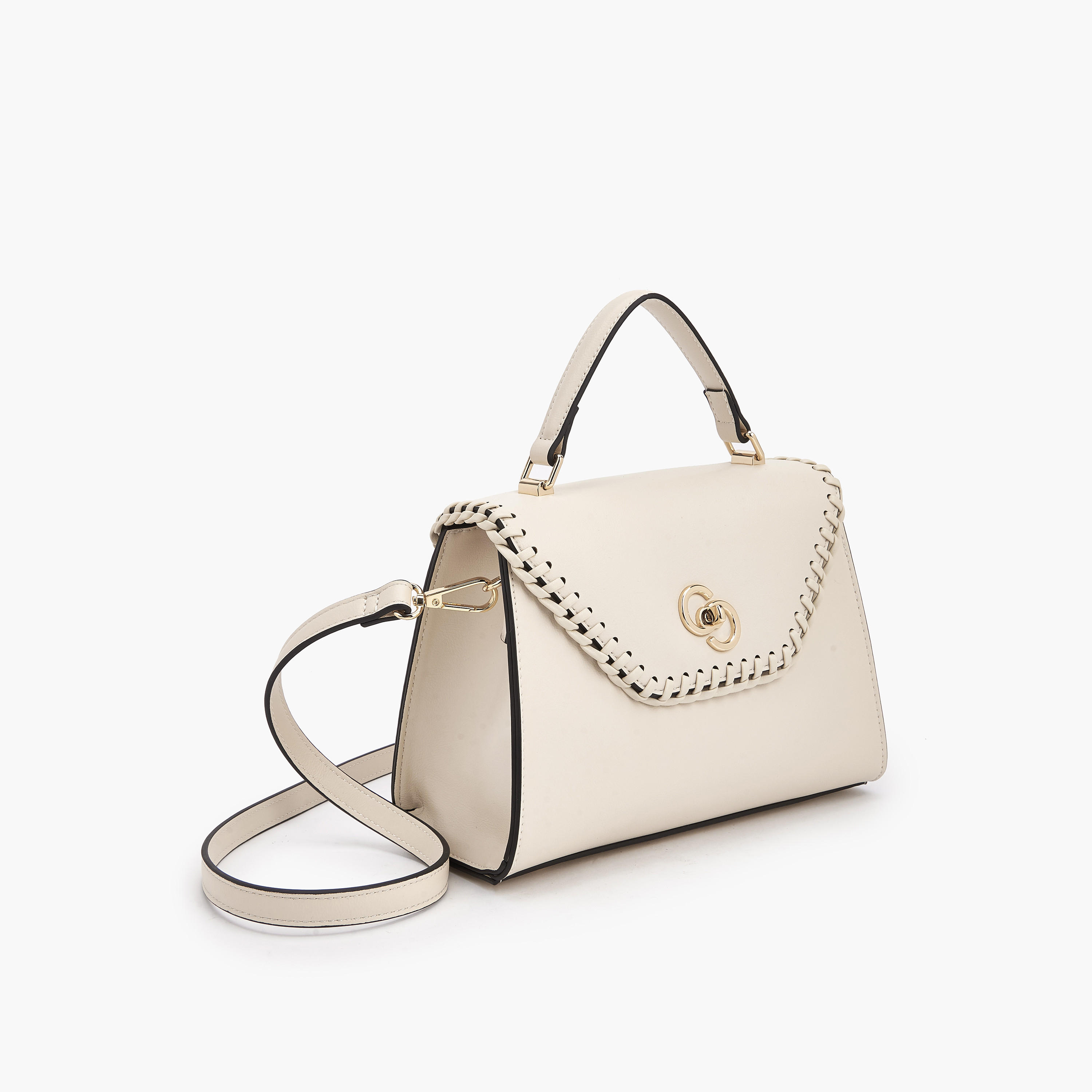 Celeste Stitch Design Satchel Bag with Twist Lock Closure-women-bagsandwallets-handbags-image-3