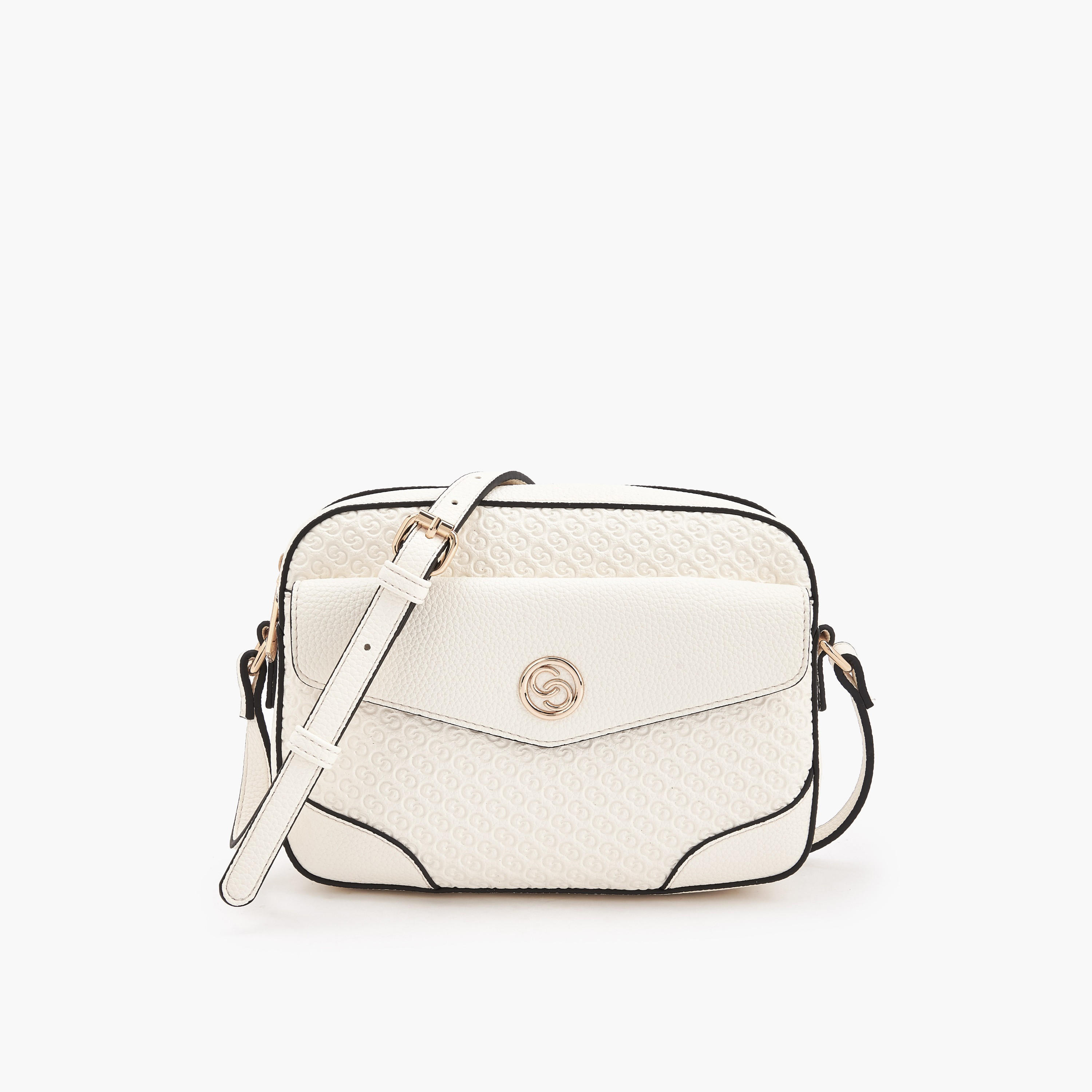 Celeste Monogram Embossed Crossbody Bag with Zip Closure-women-bagsandwallets-handbags-image-1