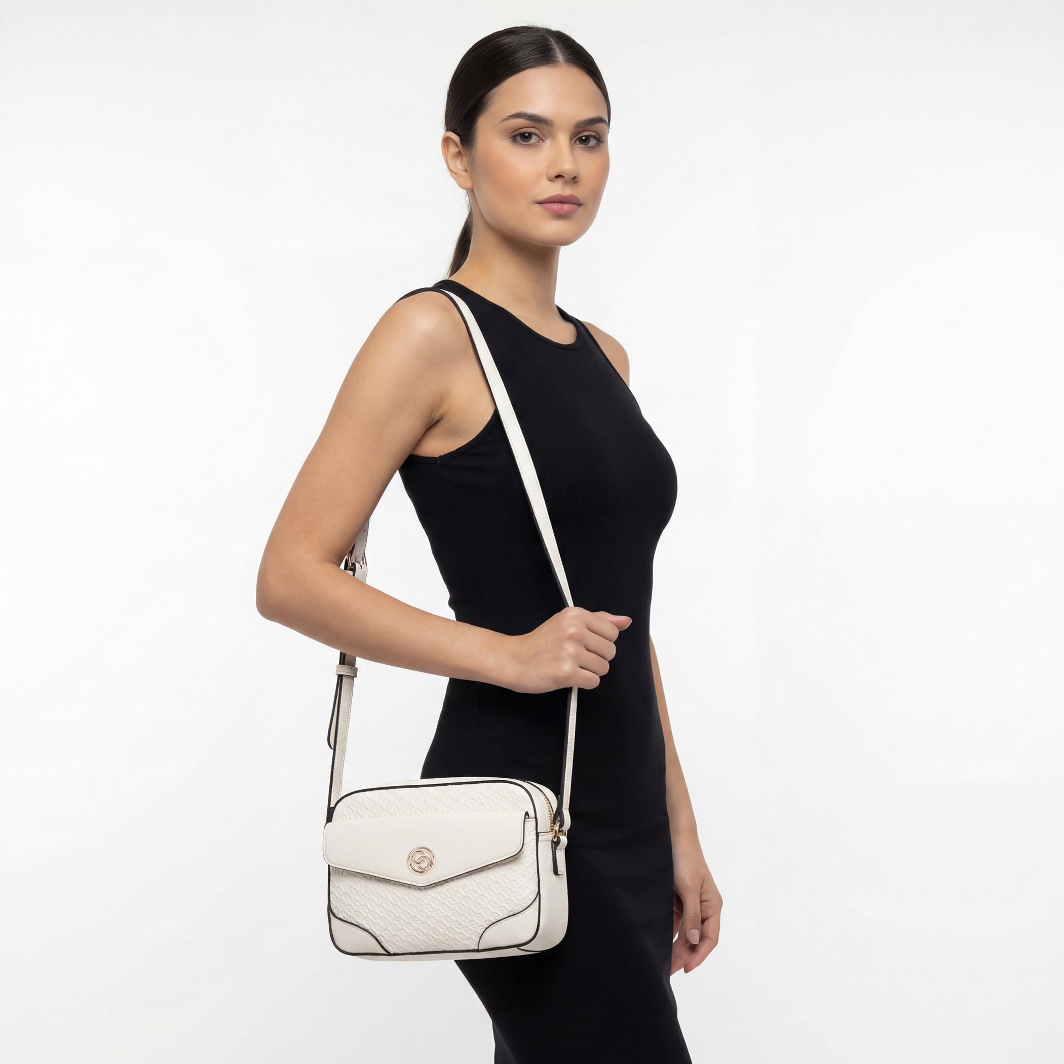 Celeste Monogram Embossed Crossbody Bag with Zip Closure-women-bagsandwallets-handbags-image-2