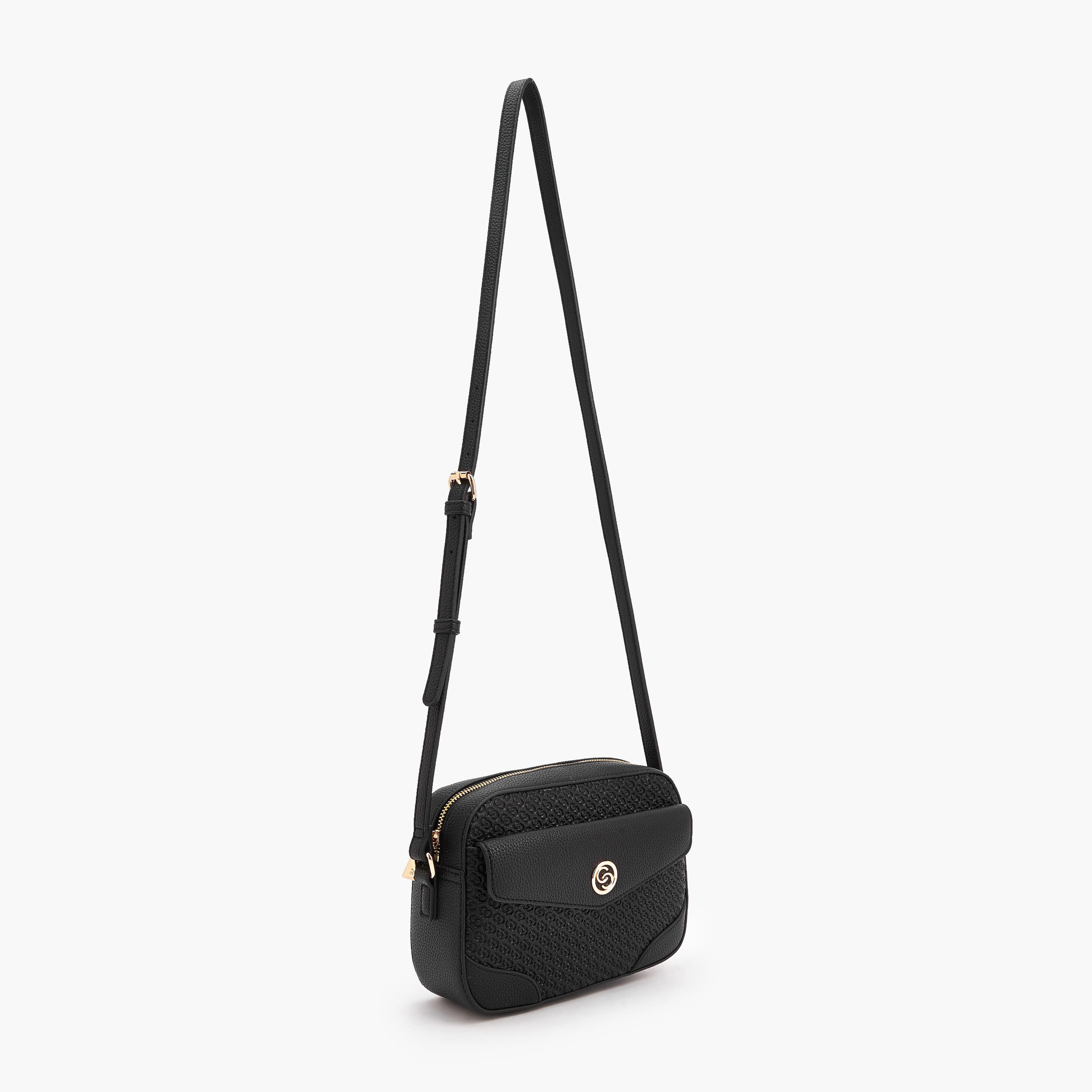 Celeste Monogram Embossed Crossbody Bag with Zip Closure-women-bagsandwallets-handbags-image-3