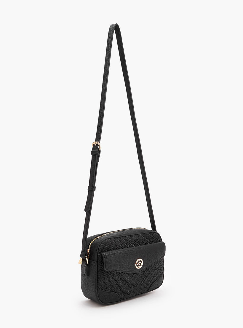 Celeste Monogram Embossed Crossbody Bag with Zip Closure-women-bagsandwallets-handbags-image-3