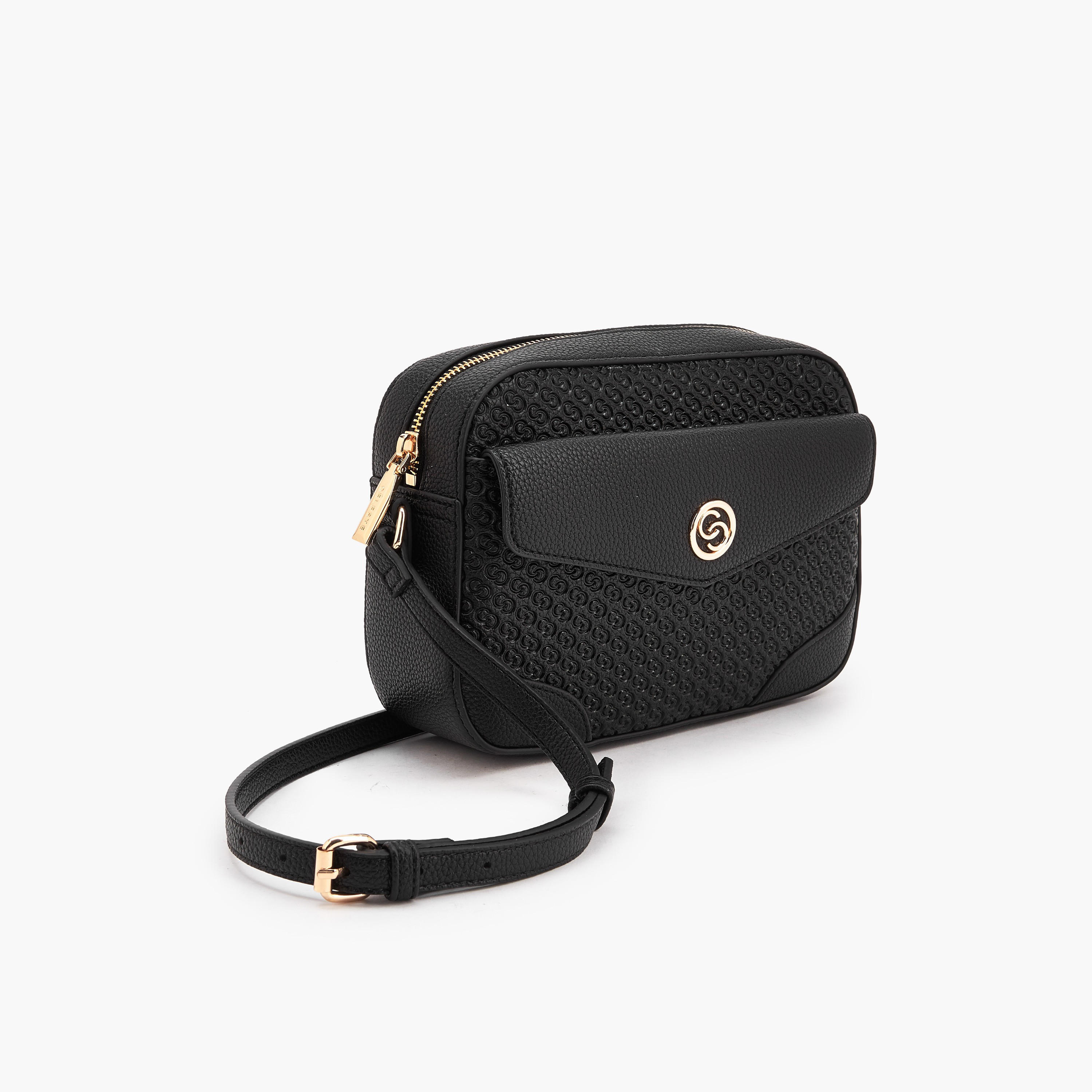 Celeste Monogram Embossed Crossbody Bag with Zip Closure-women-bagsandwallets-handbags-image-4