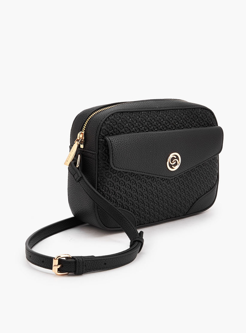 Celeste Monogram Embossed Crossbody Bag with Zip Closure-women-bagsandwallets-handbags-image-4