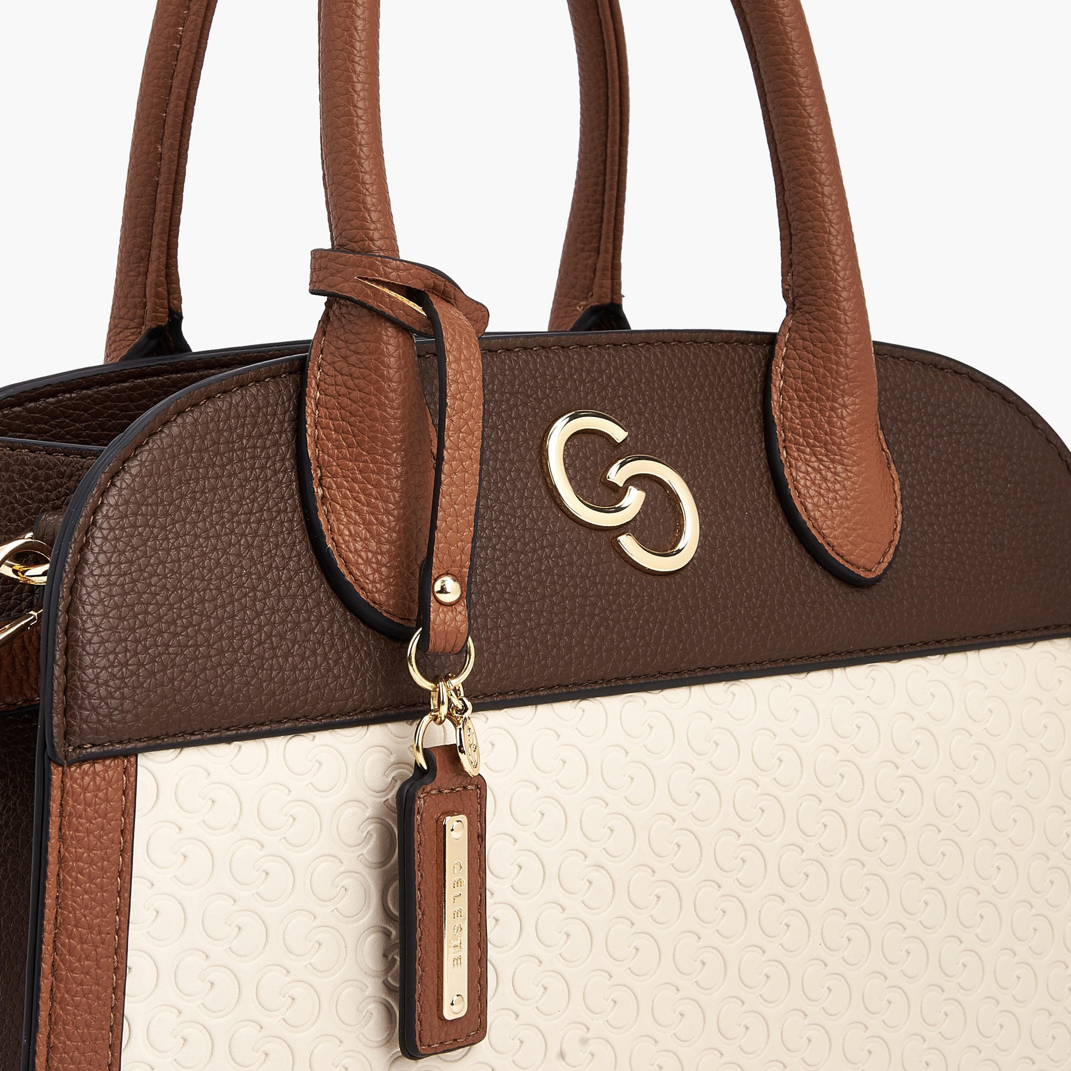 Celeste Monogram Embossed Tote Bag with Double Handle-women-bagsandwallets-handbags-image-5