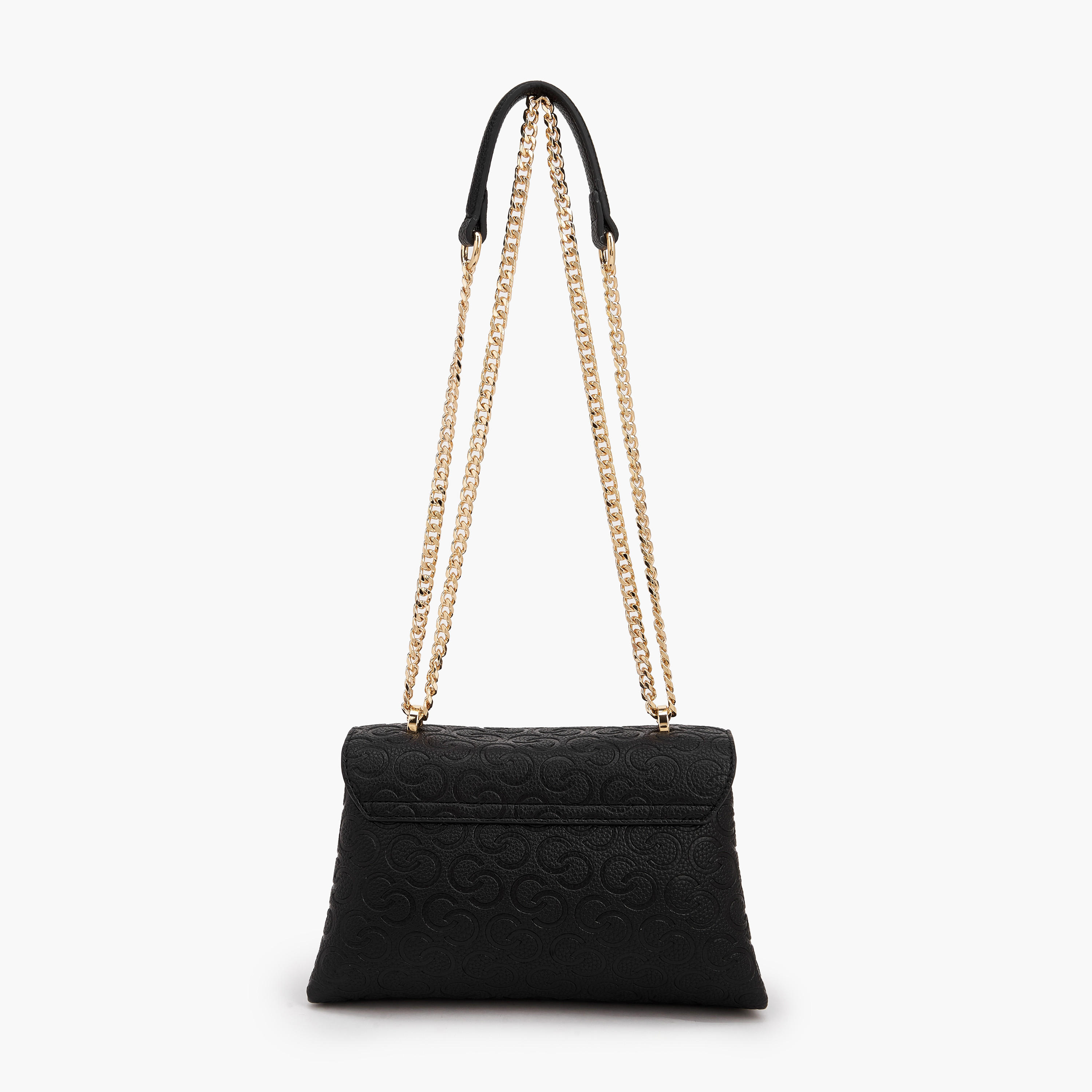 شنطة كروسبودي بحزام سلسلة ونقوش مونوجرام من سيليست-women-bagsandwallets-handbags-image-6
