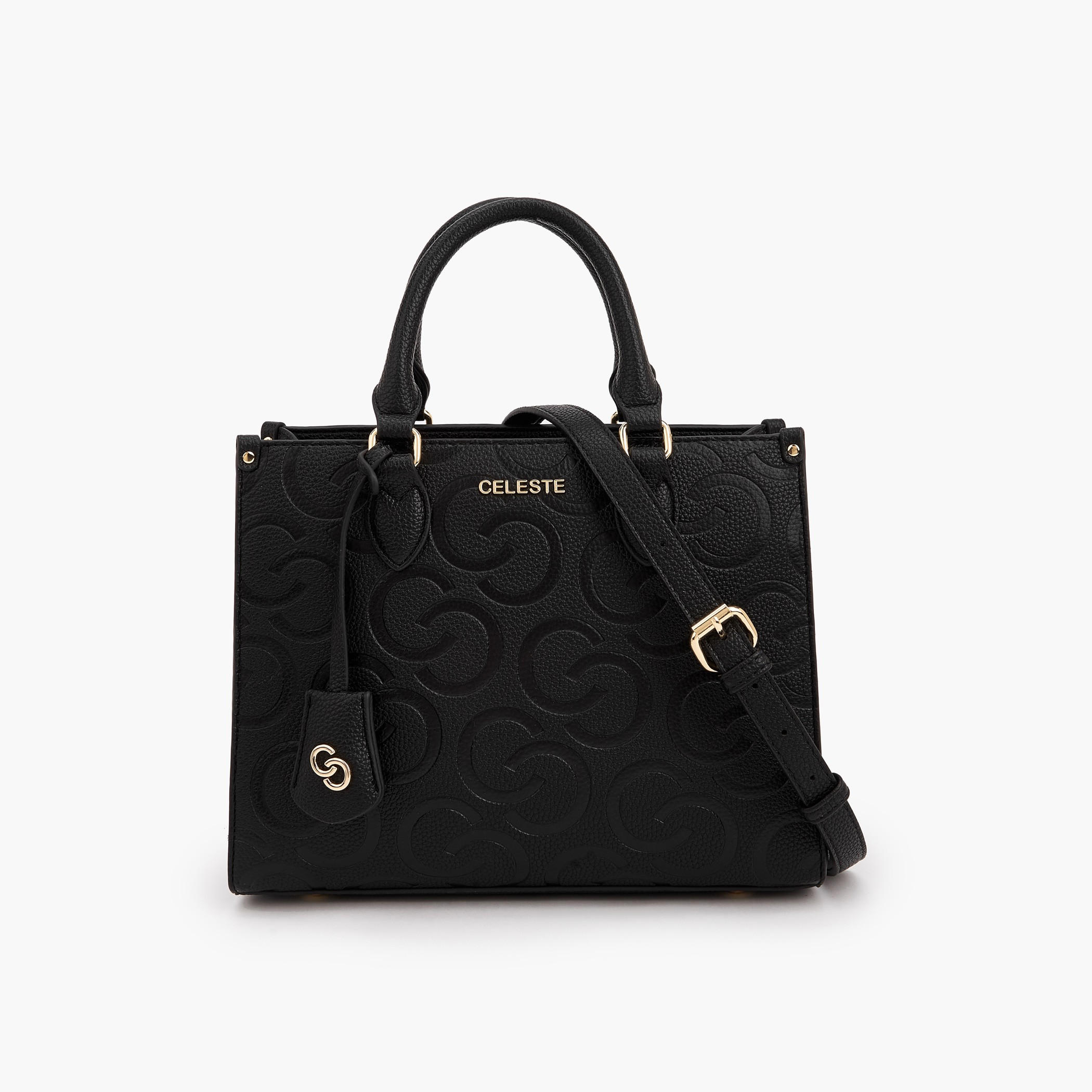 Celeste Monogram Embossed Tote Bag with Detachable Strap-women-bagsandwallets-handbags-image-1