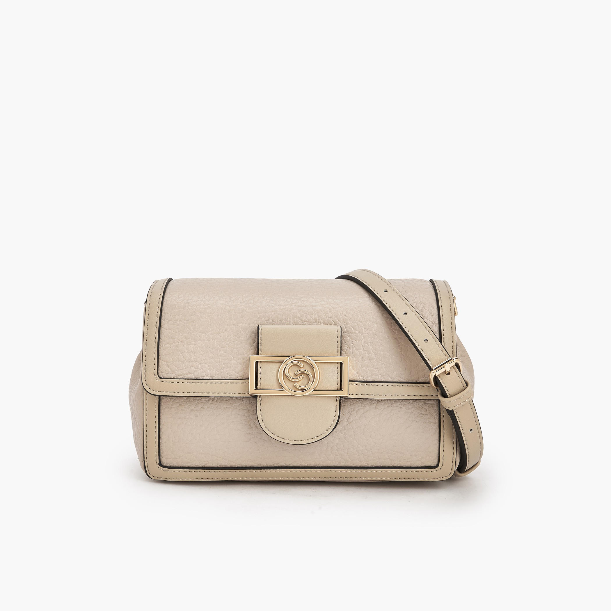 Celeste Textured Crossbody Bag with Button Closure-women-bagsandwallets-handbags-image-1