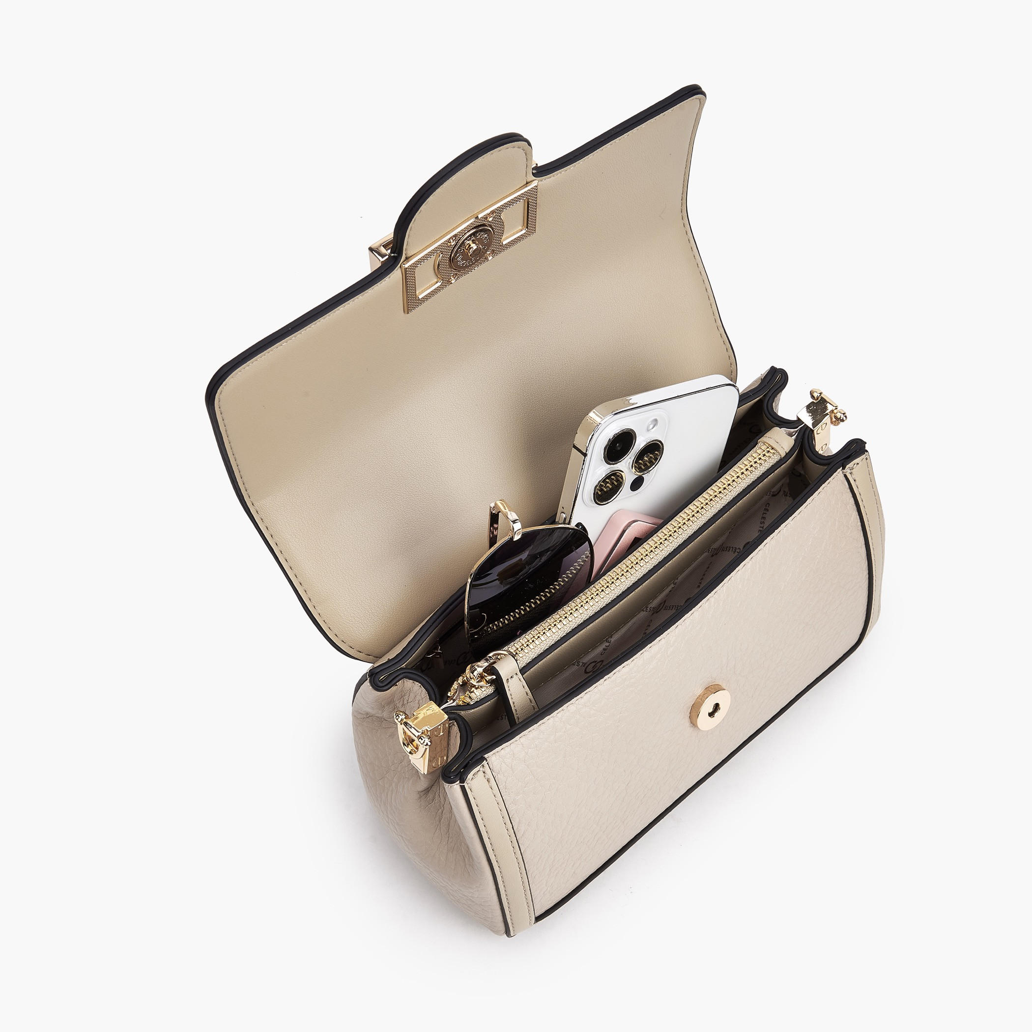 Celeste Textured Crossbody Bag with Button Closure-women-bagsandwallets-handbags-image-8
