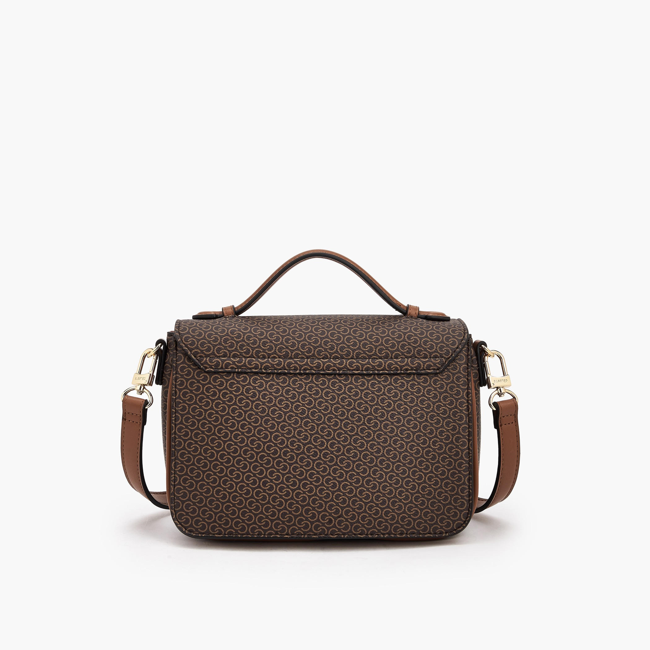 Celeste Monogram Print Satchel Bag with Button Closure-women-bagsandwallets-handbags-image-5
