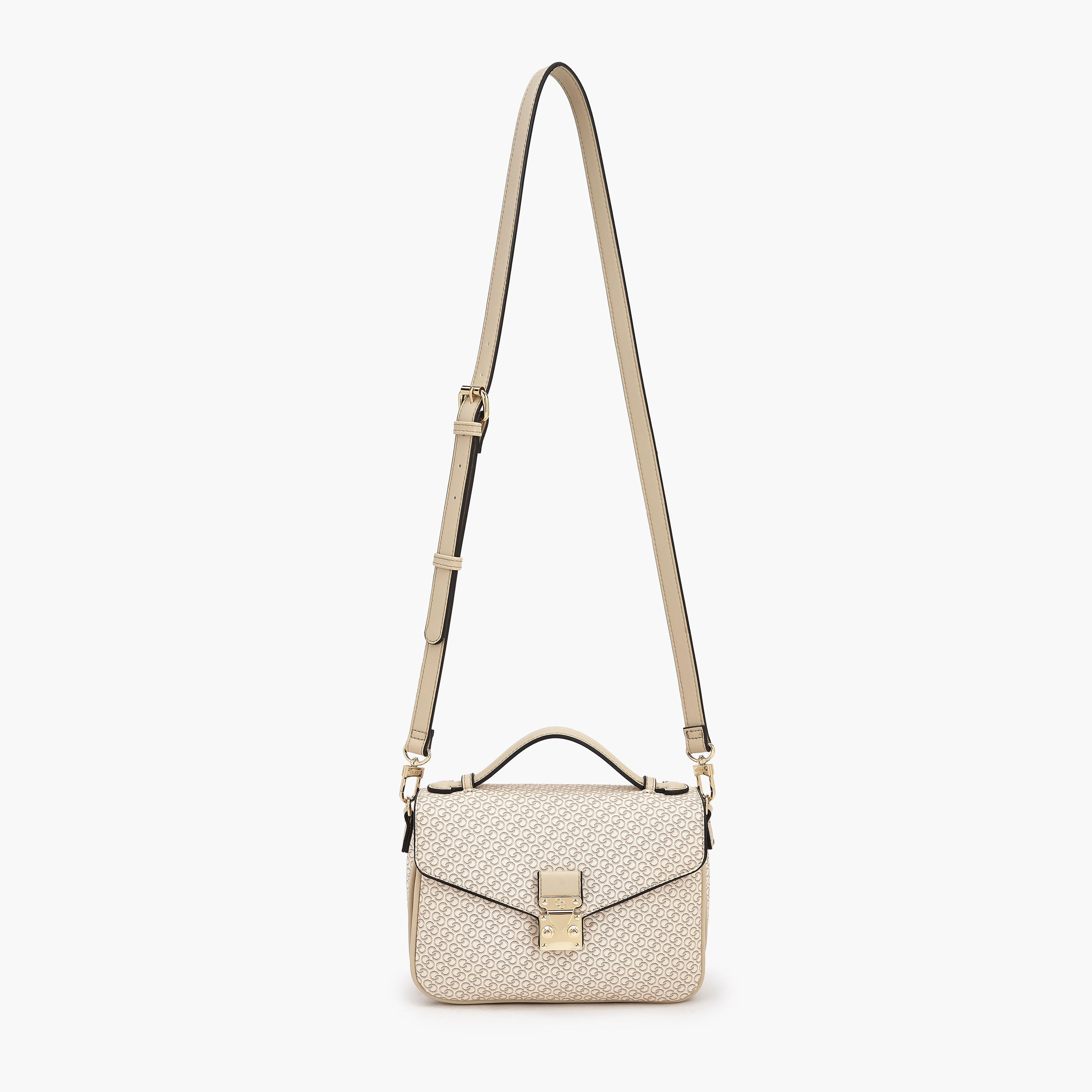Celeste Monogram Print Satchel Bag with Button Closure-women-bagsandwallets-handbags-image-2