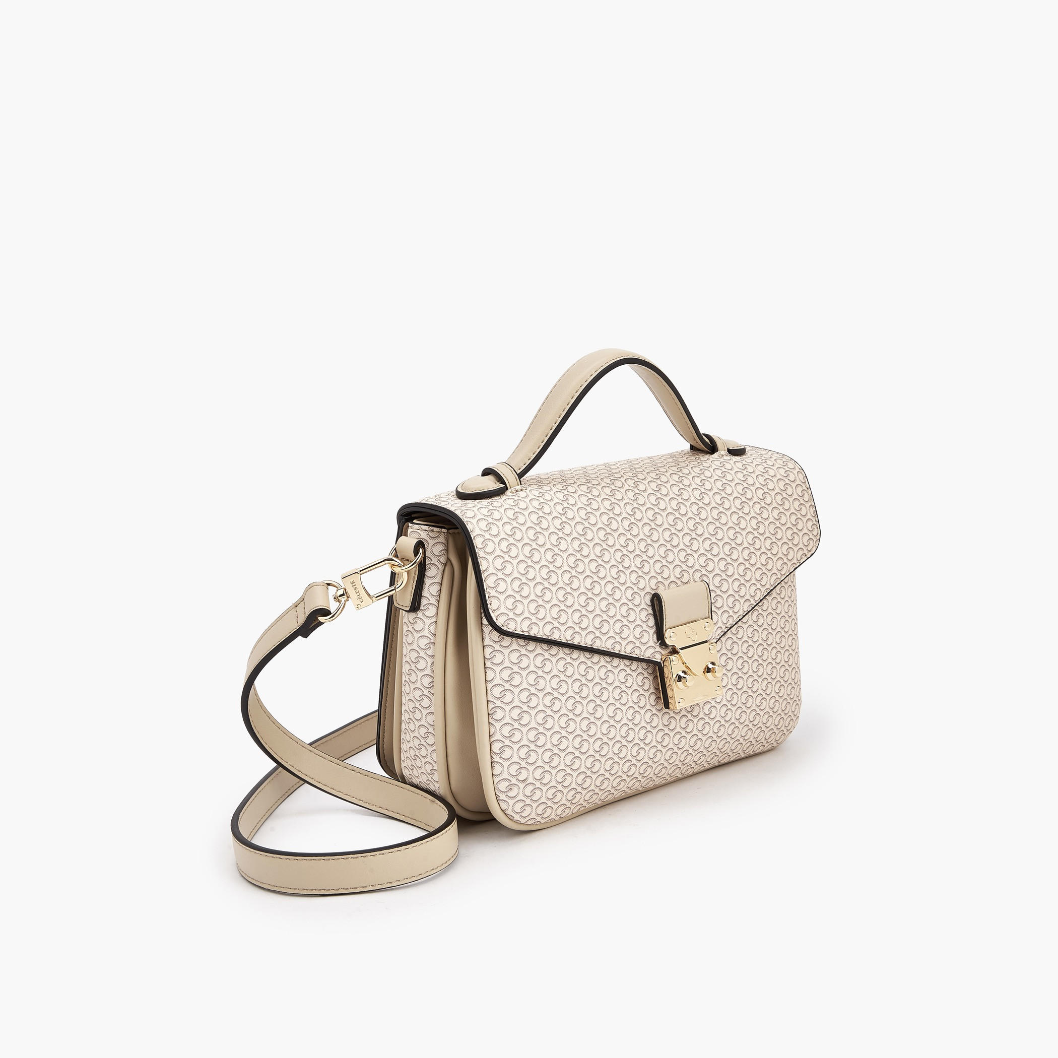 Celeste Monogram Print Satchel Bag with Button Closure-women-bagsandwallets-handbags-image-3