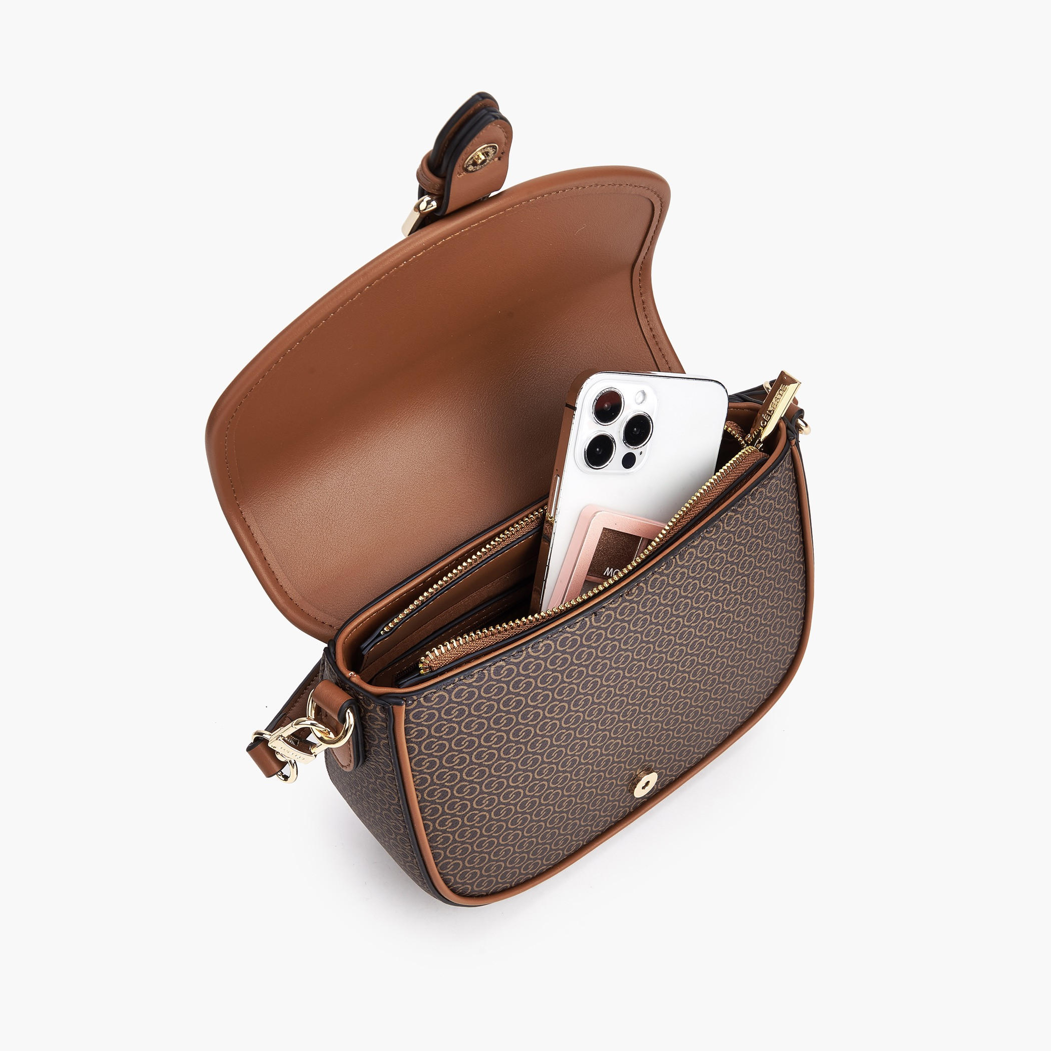 Celeste Monogram Print Crossbody Bag with Button Closure-women-bagsandwallets-handbags-image-8