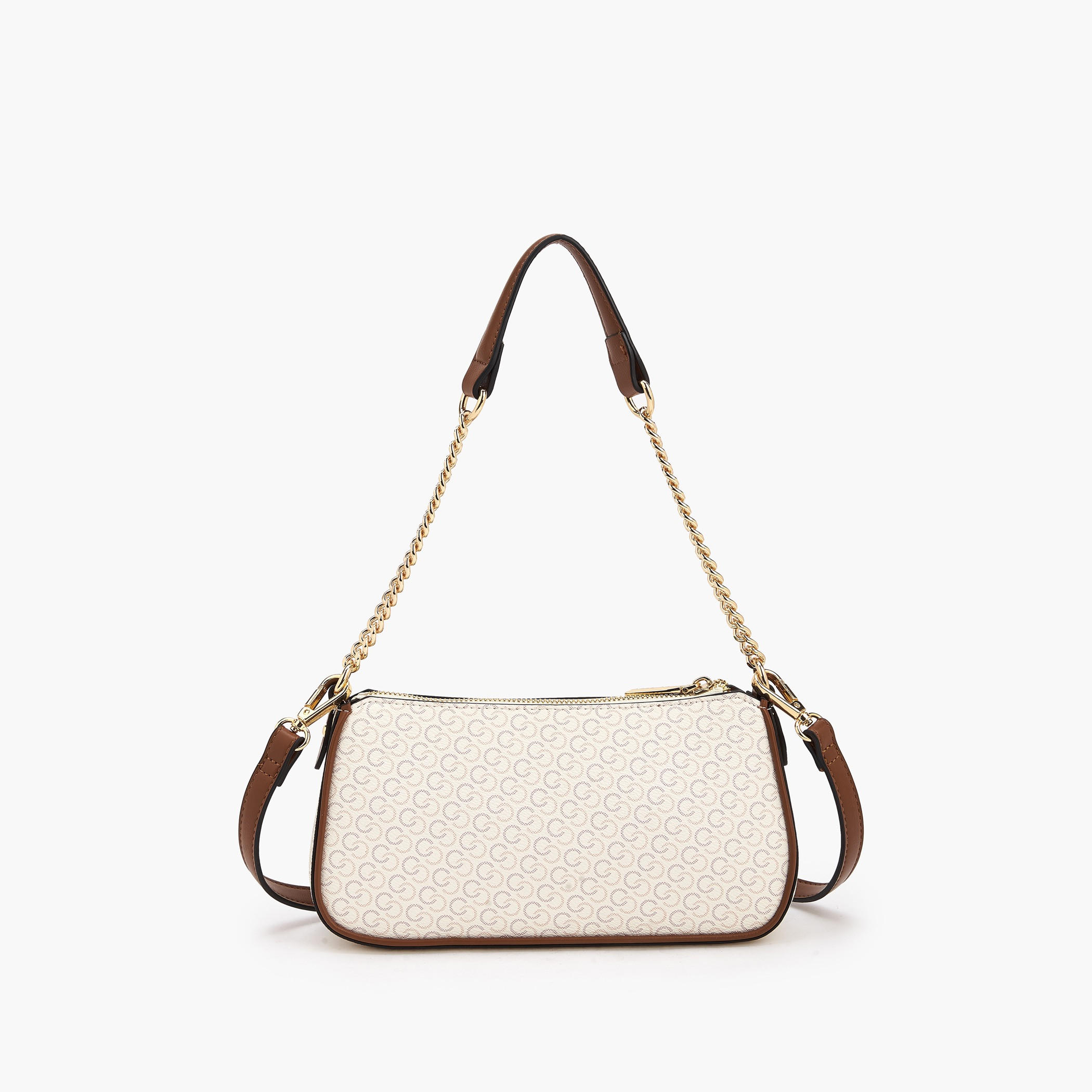 Celeste Monogram Print Shoulder Bag with Zip Closure-women-bagsandwallets-handbags-image-6