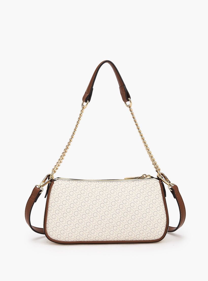 Celeste Monogram Print Shoulder Bag with Zip Closure-women-bagsandwallets-handbags-image-6