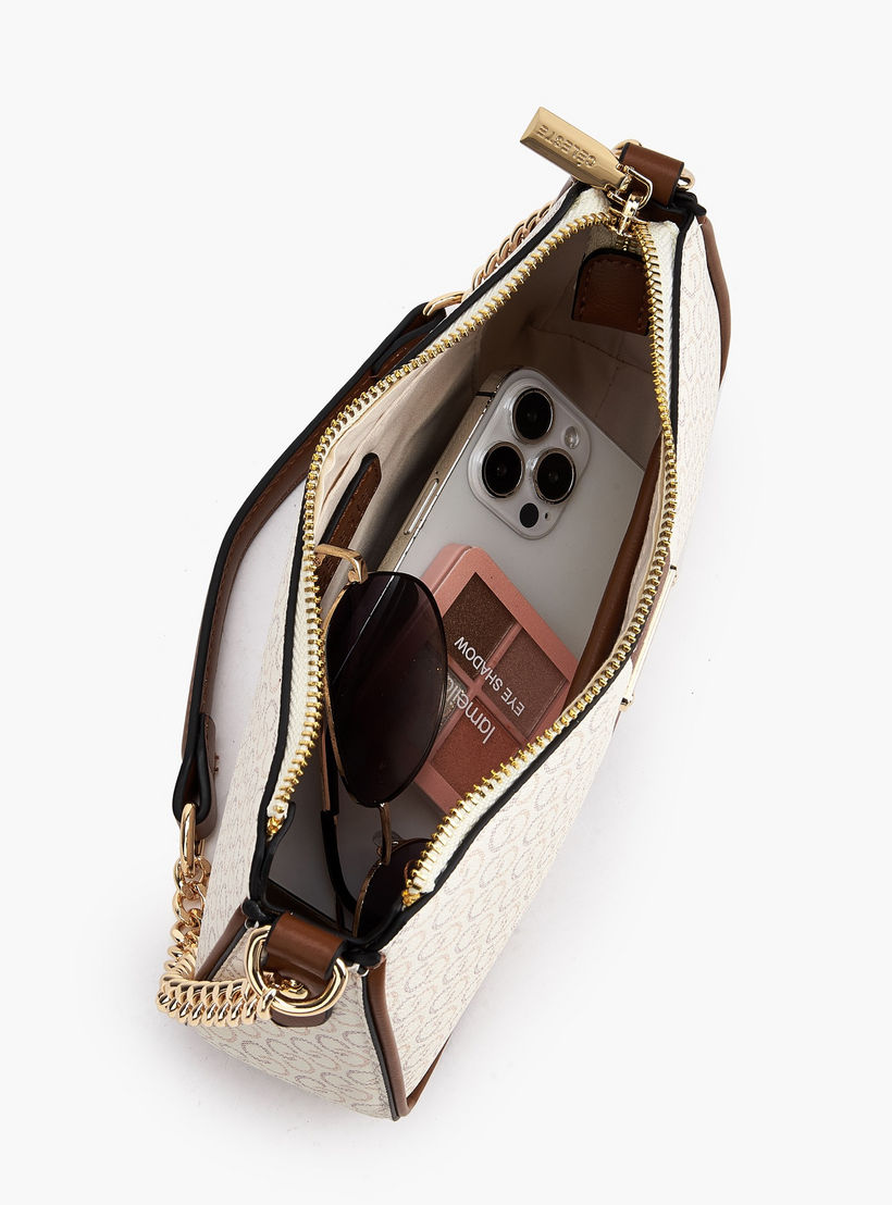 Celeste Monogram Print Shoulder Bag with Zip Closure-women-bagsandwallets-handbags-image-8
