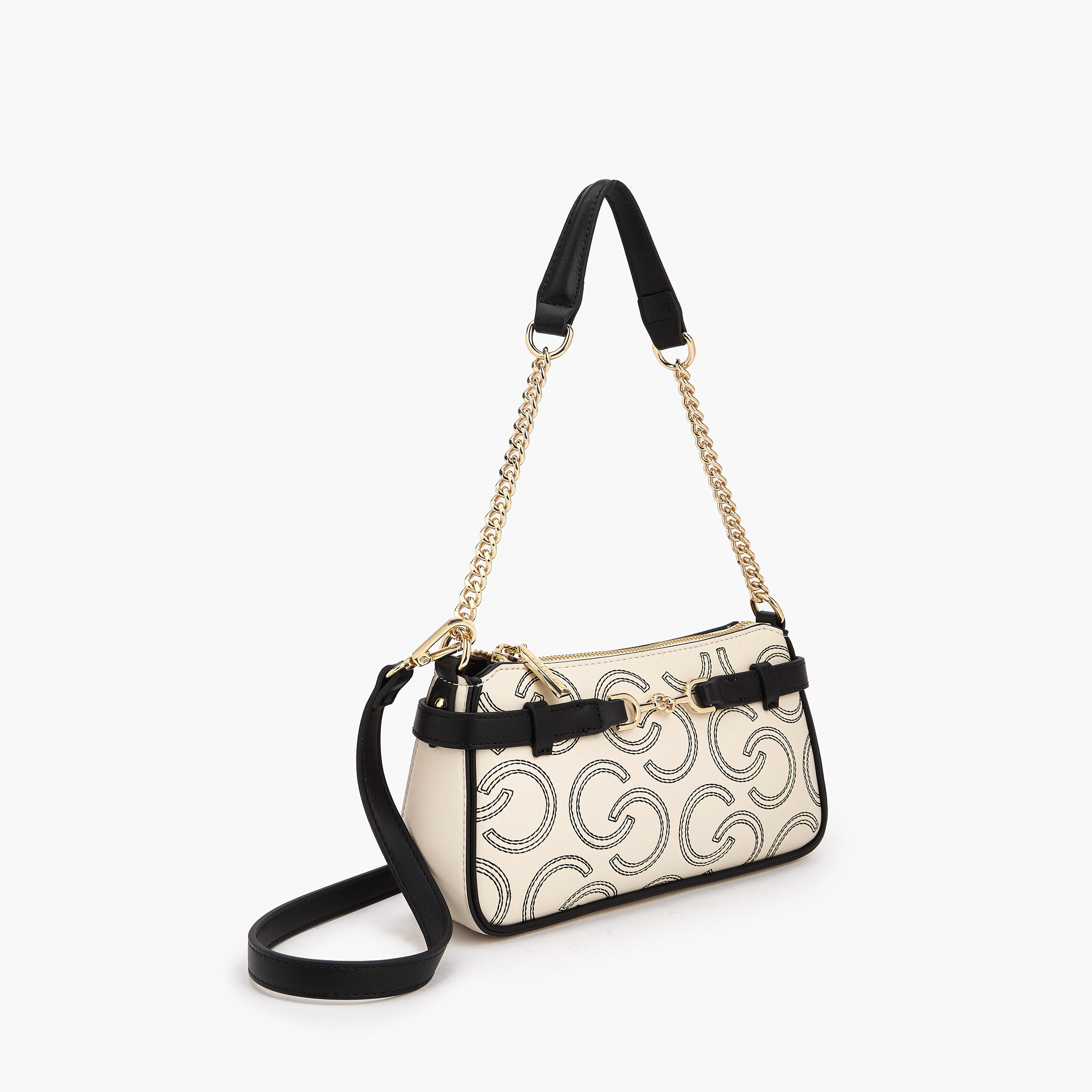 شنطة كتف بسحاب إغلاق وتطريز مونوجرام من سيليست-women-bagsandwallets-handbags-image-4
