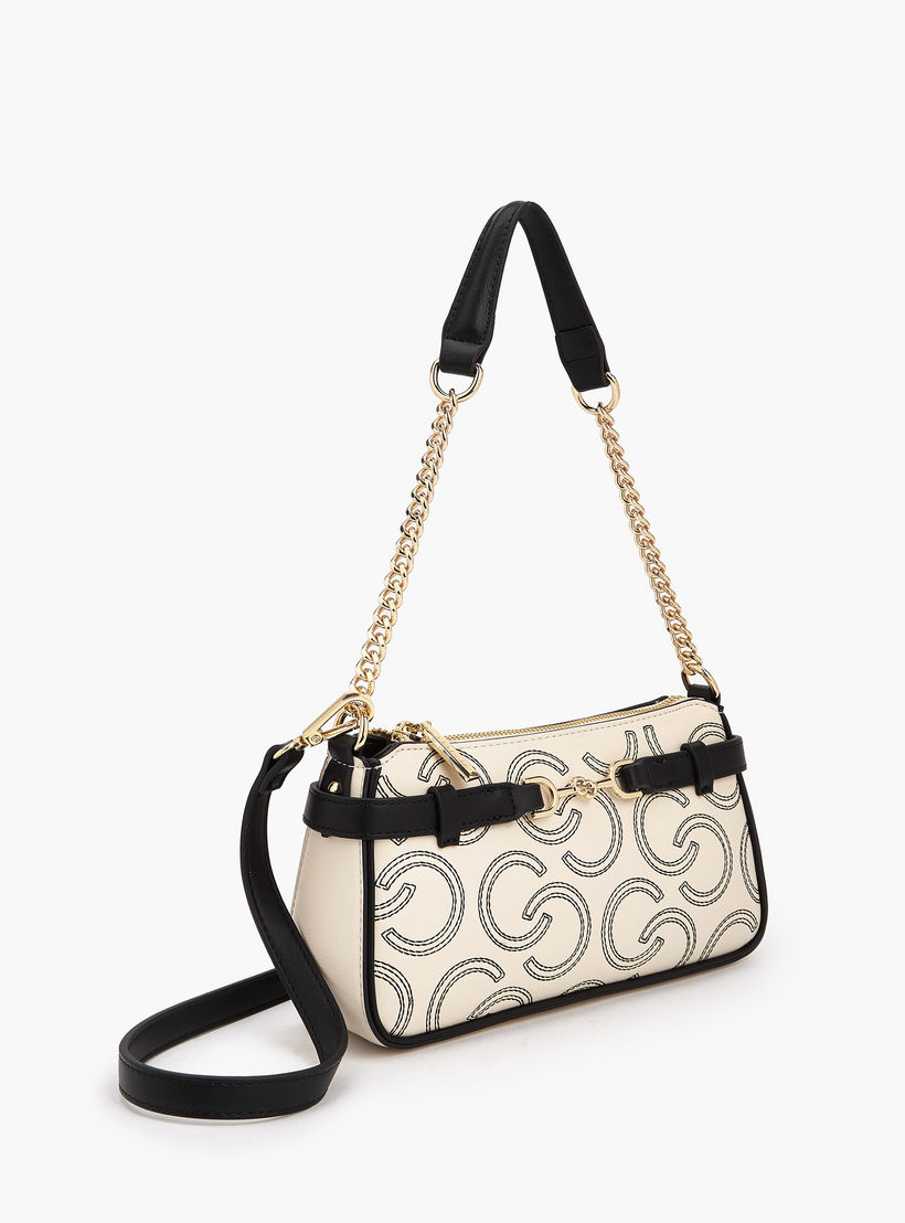 شنطة كتف بسحاب إغلاق وتطريز مونوجرام من سيليست-women-bagsandwallets-handbags-image-4
