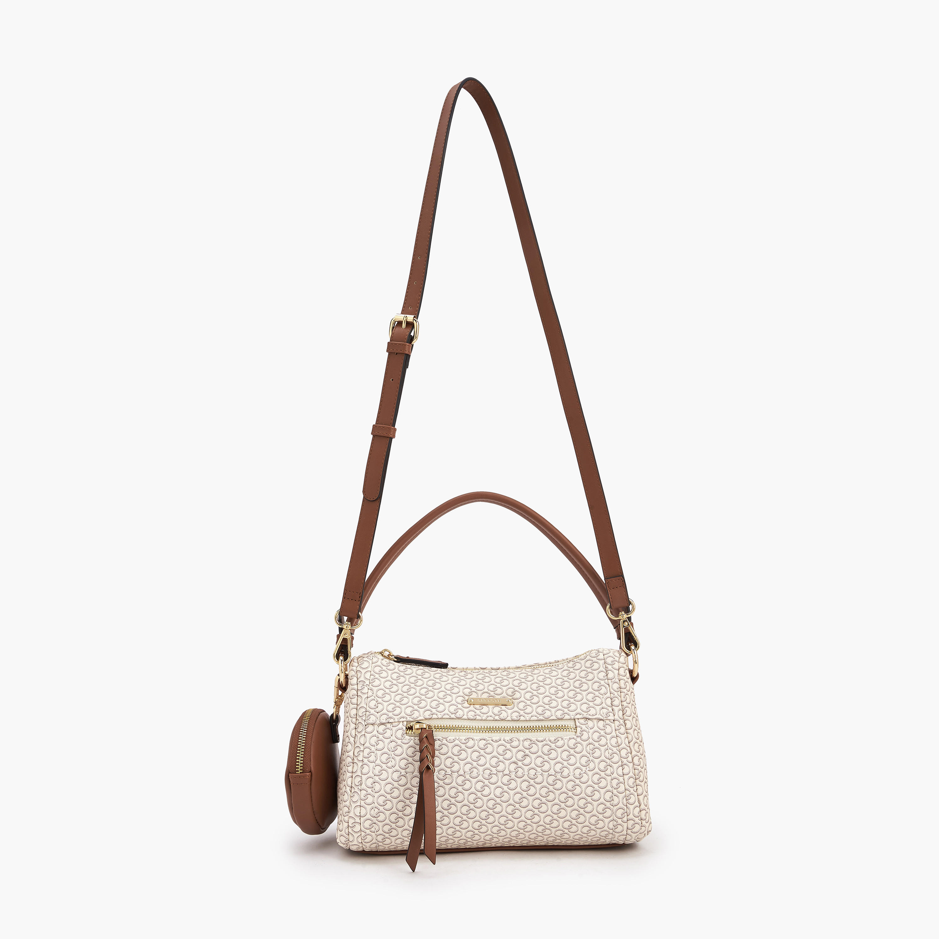 Celeste Textured Shoulder Bag with Pouch-women-bagsandwallets-handbags-image-2