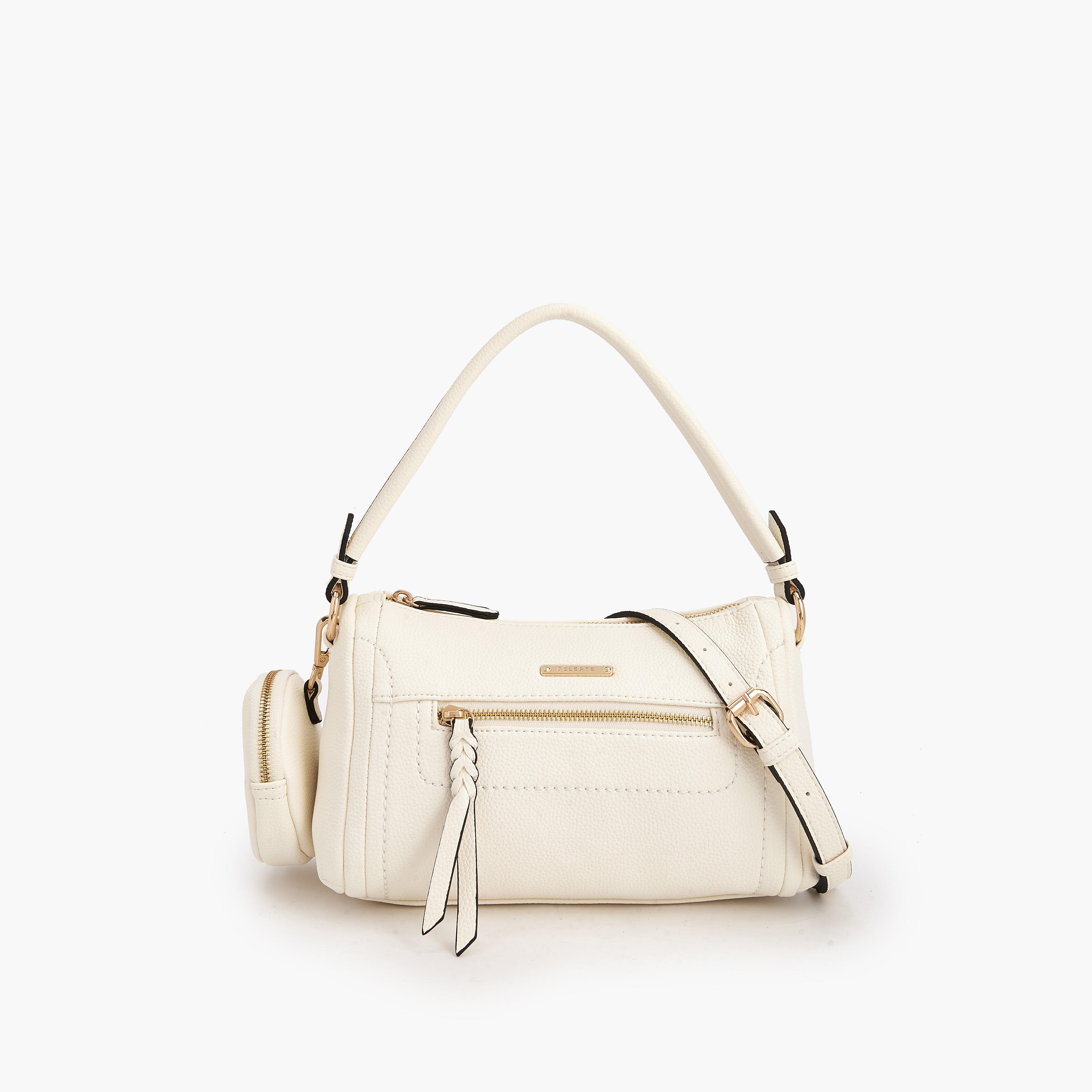 Celeste Textured Shoulder Bag with Pouch-women-bagsandwallets-handbags-image-1