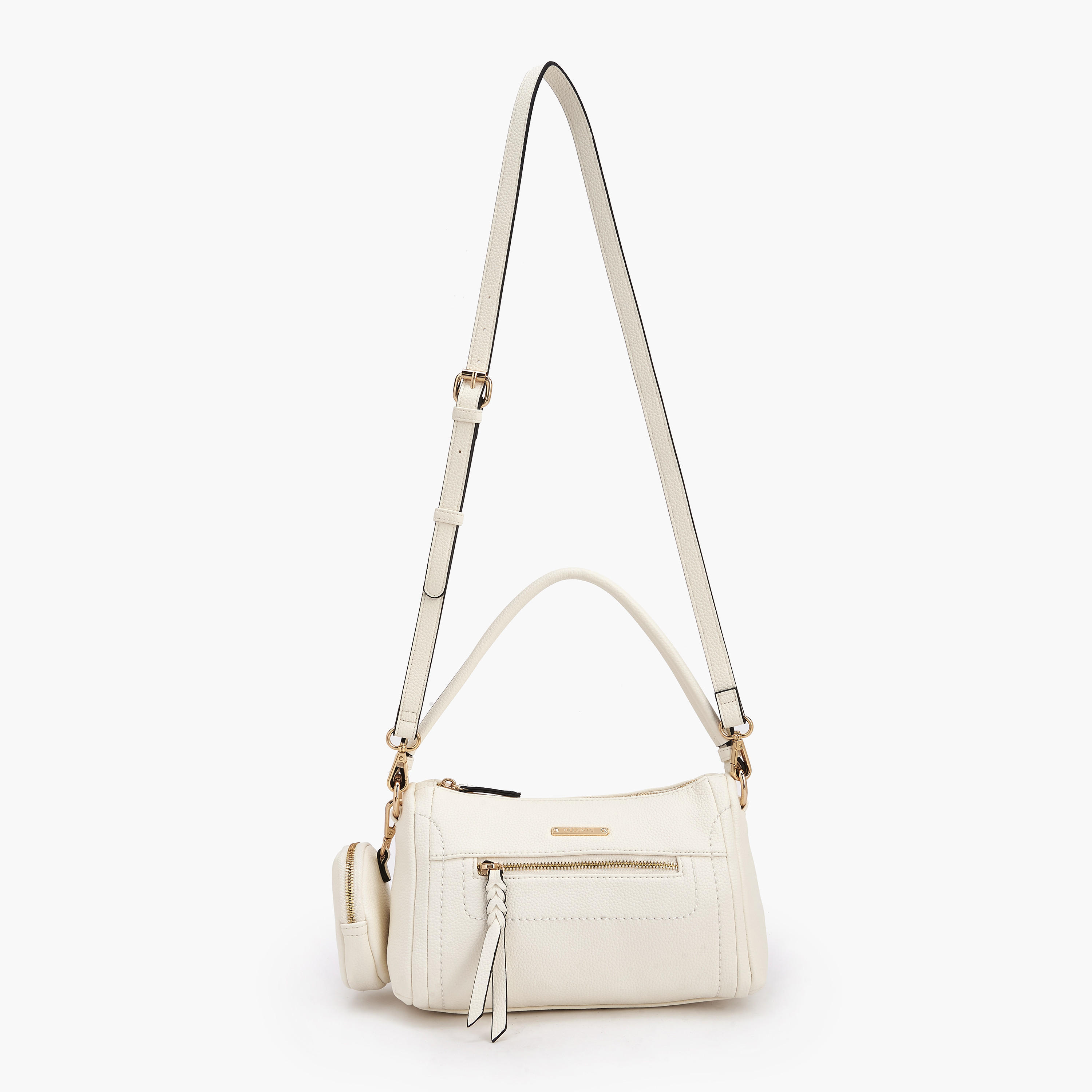 Celeste Textured Shoulder Bag with Pouch-women-bagsandwallets-handbags-image-2