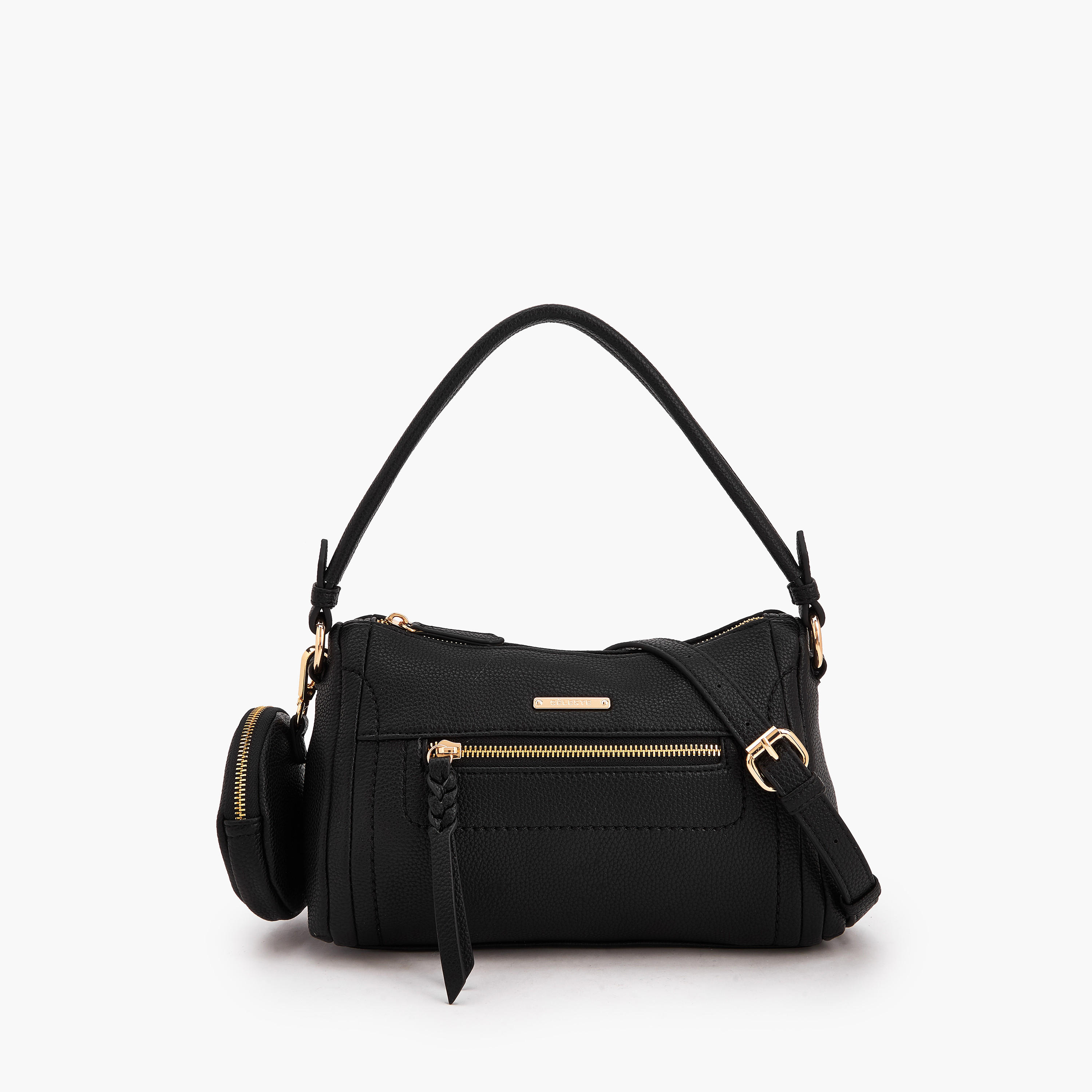 Celeste Textured Shoulder Bag with Pouch-women-bagsandwallets-handbags-image-1