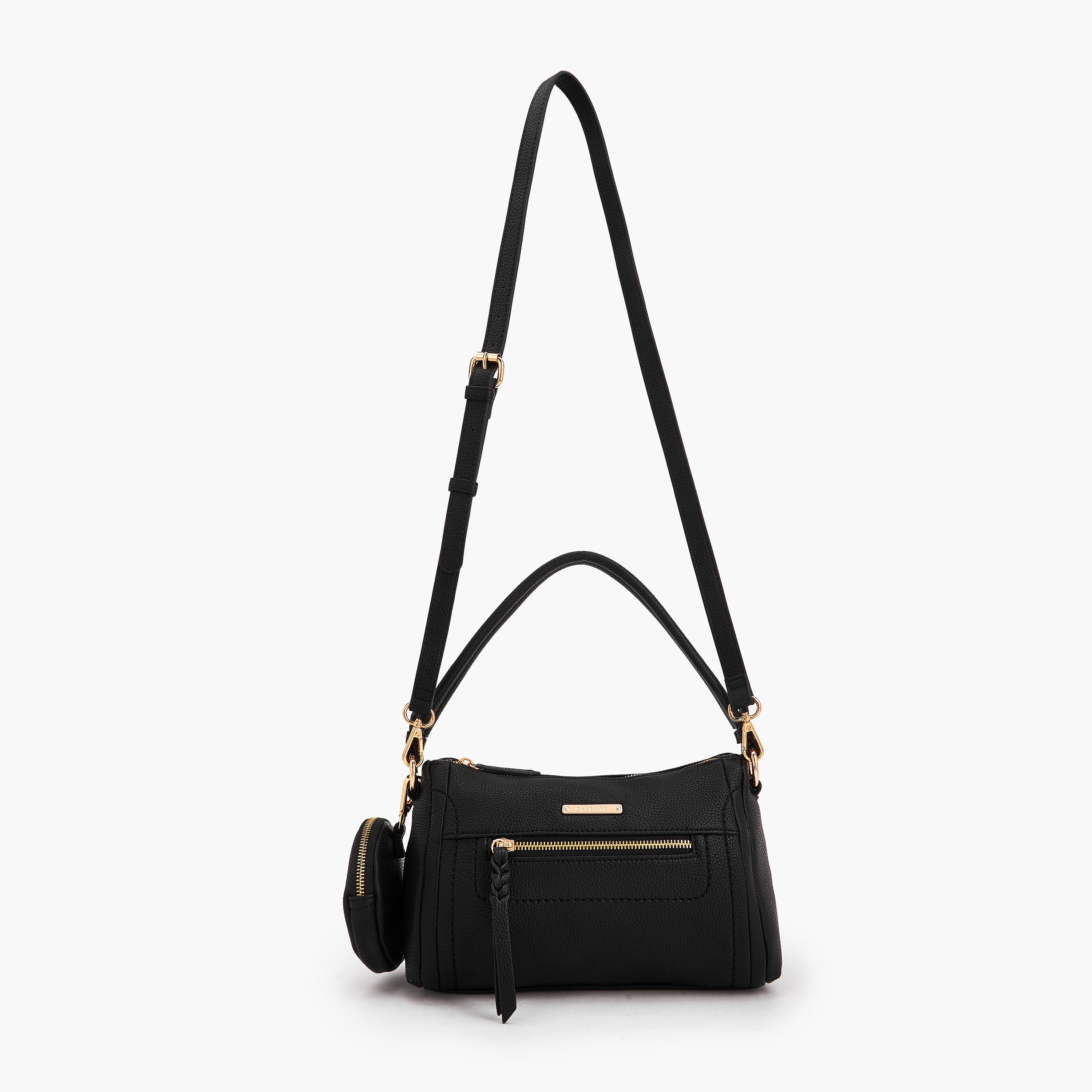 Celeste Textured Shoulder Bag with Pouch-women-bagsandwallets-handbags-image-3
