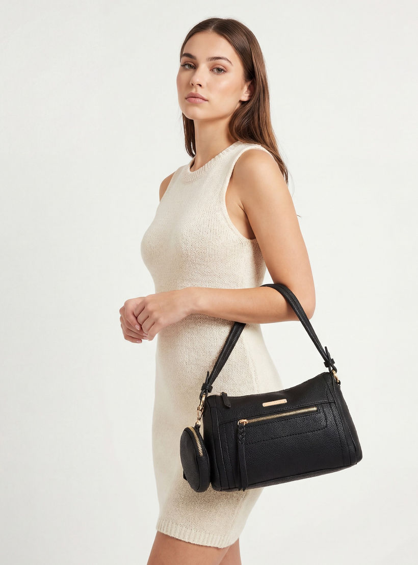 Celeste Textured Shoulder Bag with Pouch-women-bagsandwallets-handbags-image-2