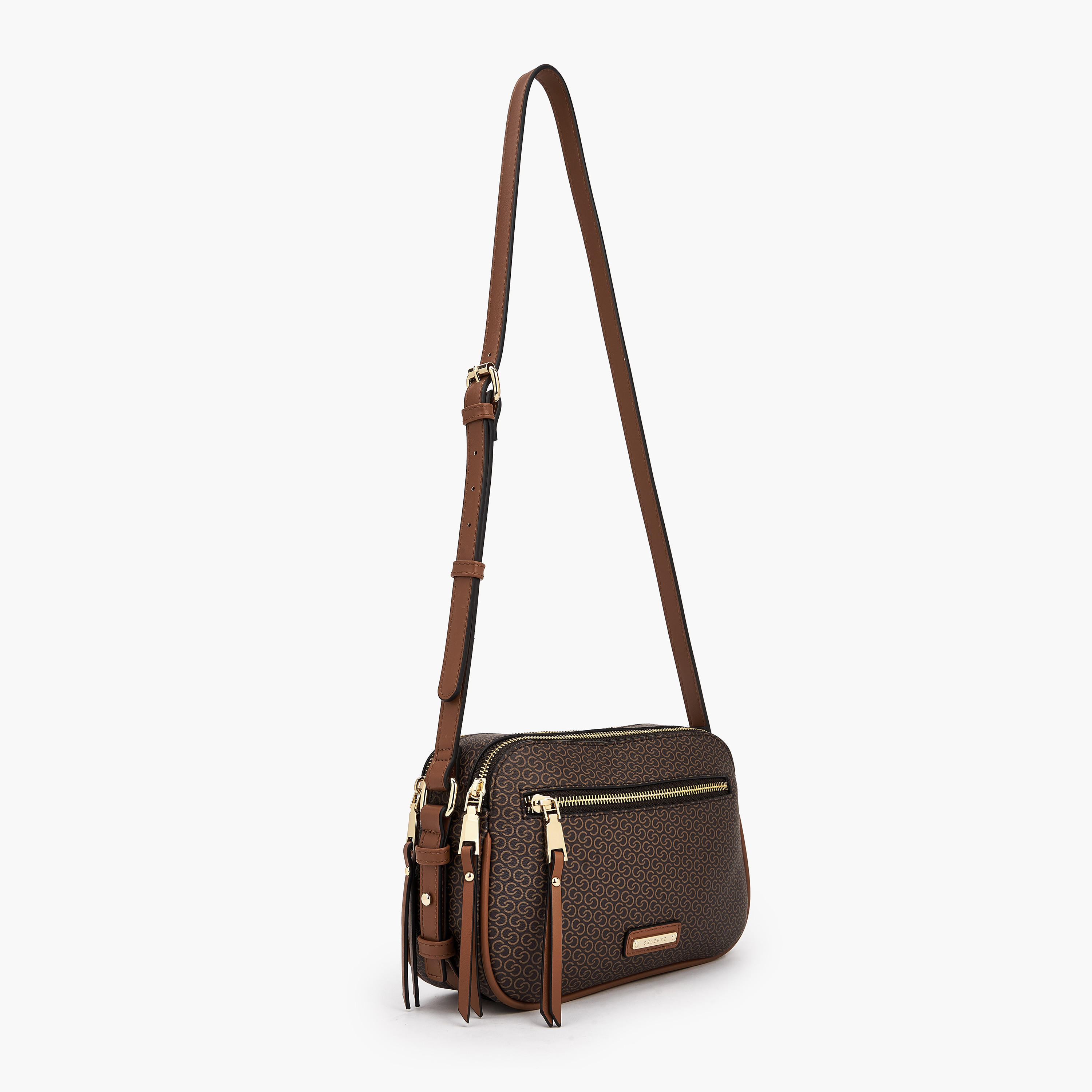 Celeste Monogram Print Crossbody Bag with Adjustable Strap-women-bagsandwallets-handbags-image-2