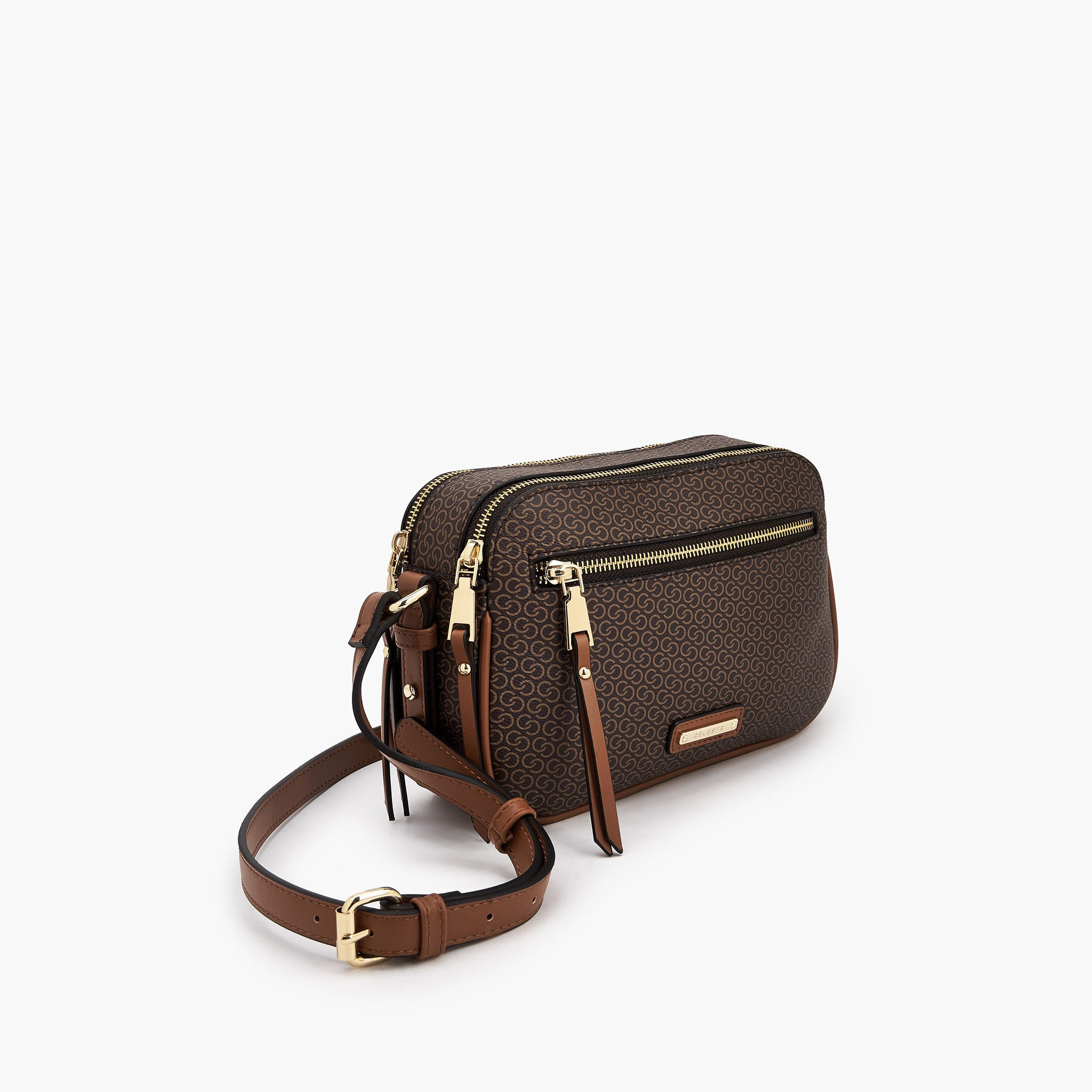 Celeste Monogram Print Crossbody Bag with Adjustable Strap-women-bagsandwallets-handbags-image-3