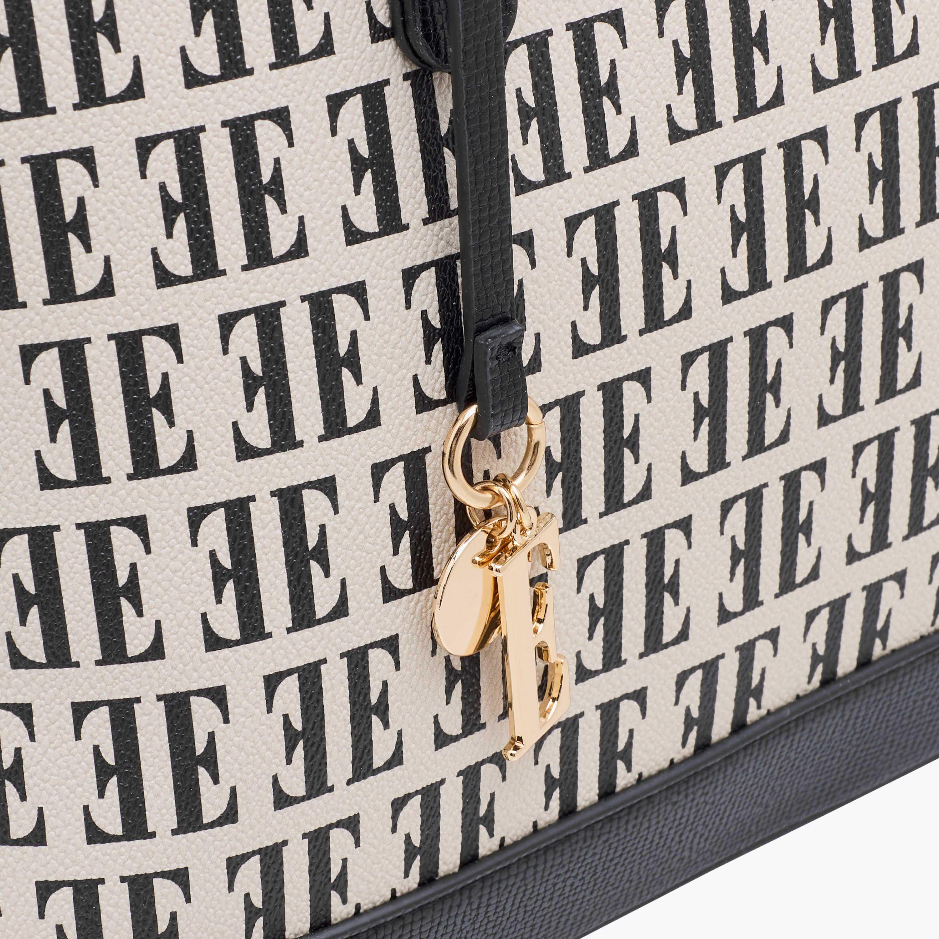 Elle Monogram Print Tote Bag with Double Handles-women-bagsandwallets-handbags-image-6
