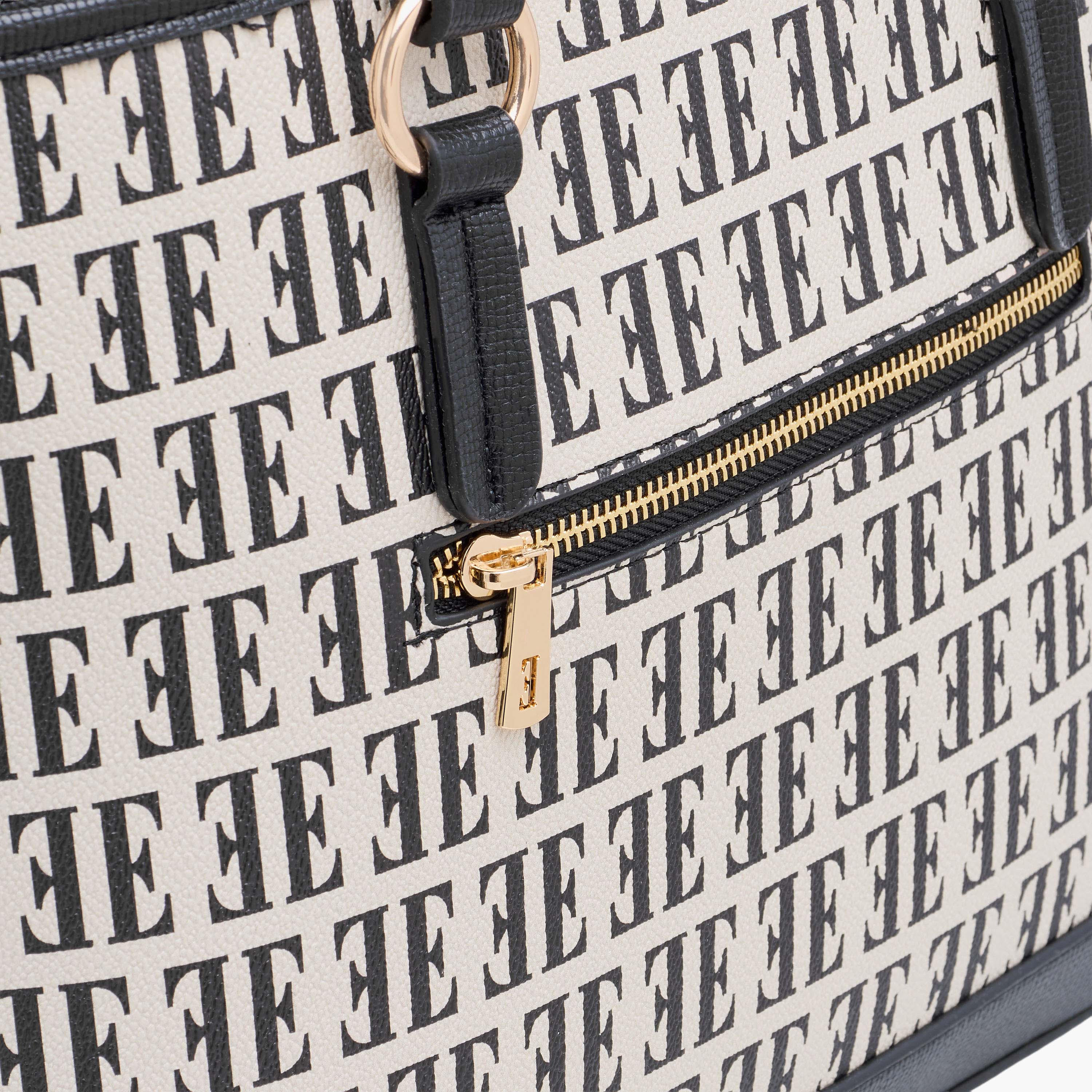 Elle Monogram Print Tote Bag with Double Handles-women-bagsandwallets-handbags-image-7