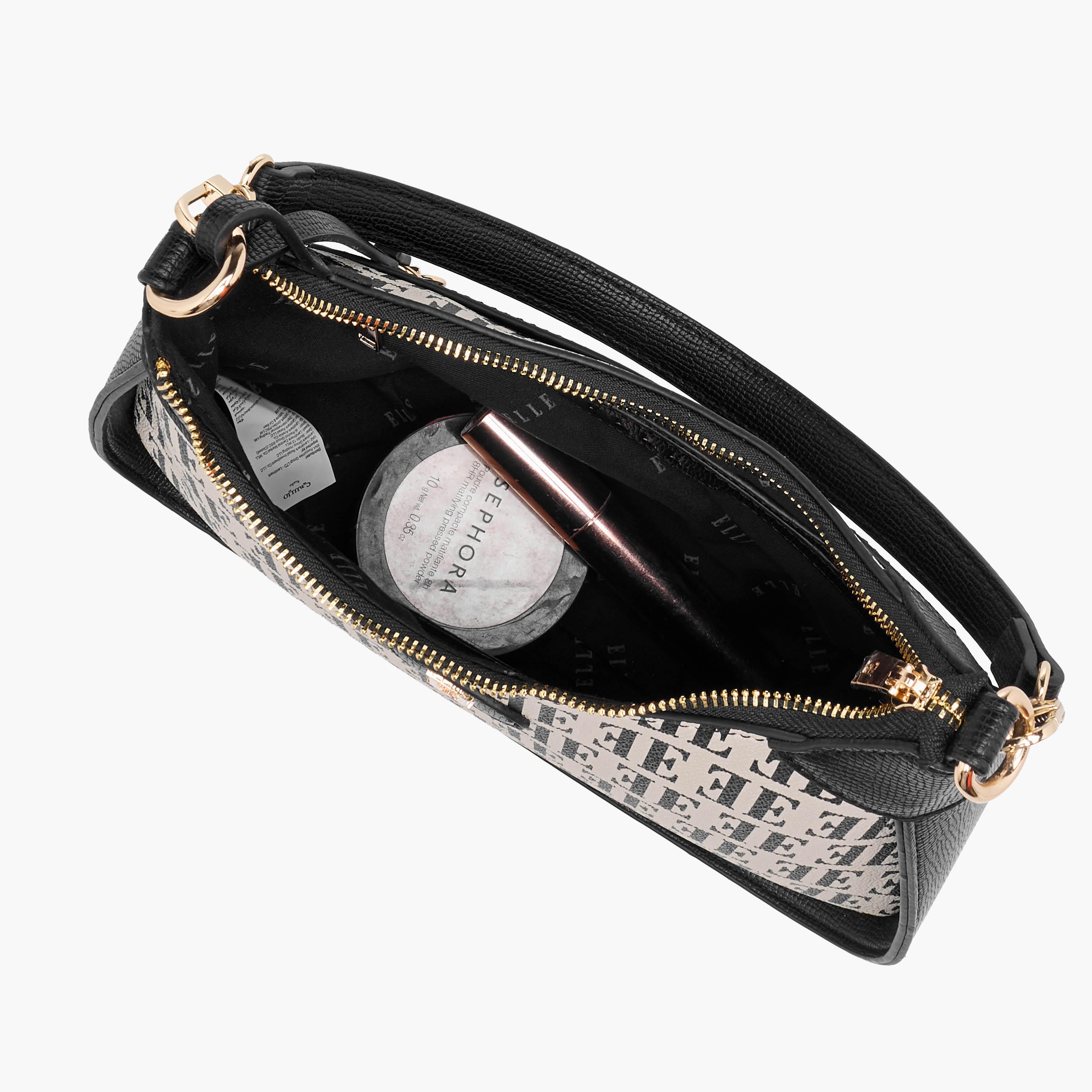 Elle Monogram Print Shoulder Bag with Detachable Strap-women-bagsandwallets-handbags-image-10