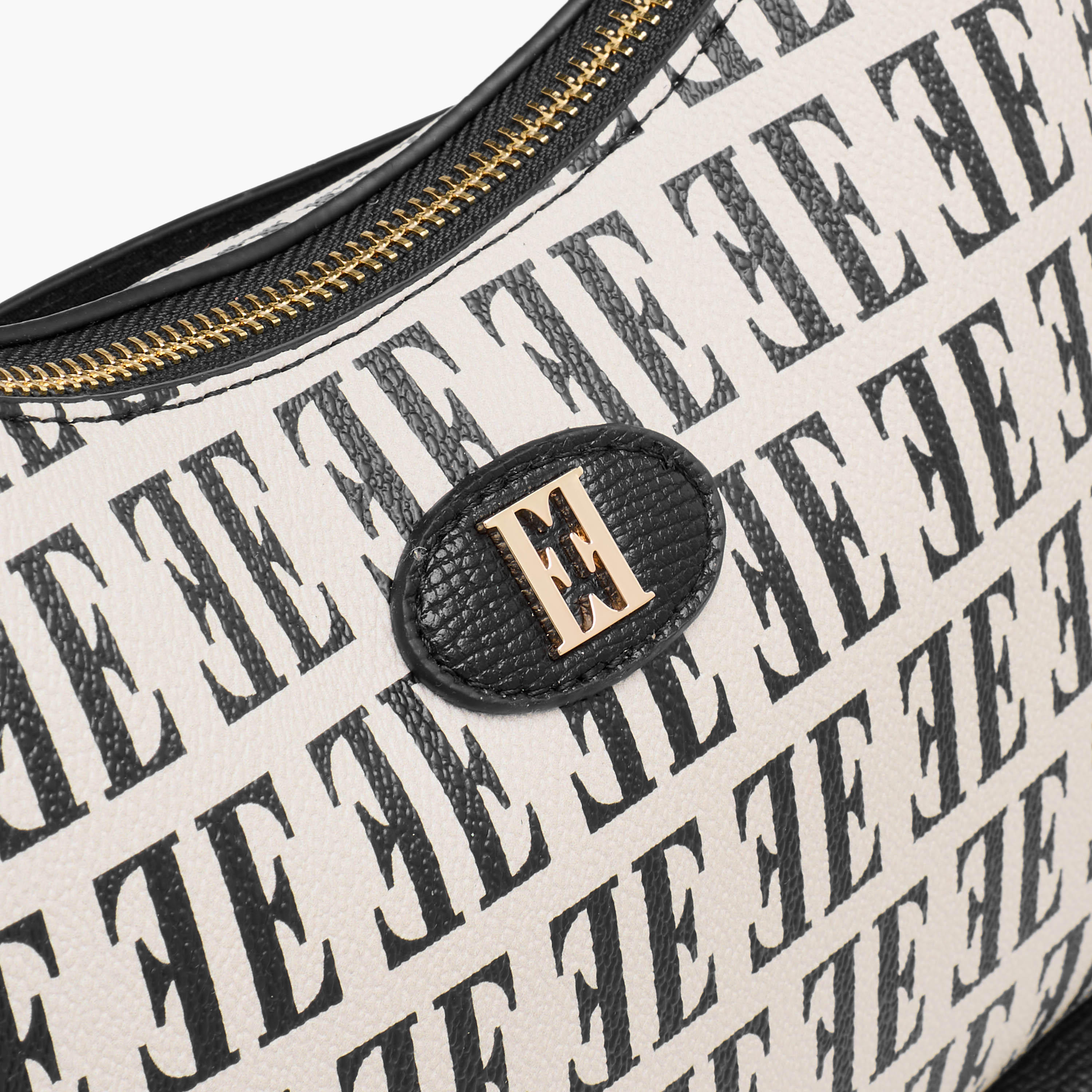 Elle Monogram Print Shoulder Bag with Detachable Strap-women-bagsandwallets-handbags-image-7